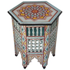 Moroccan Hand Painted Ivory Table