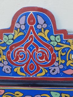 Moroccan Hand Painted Mirror, SP Blue
