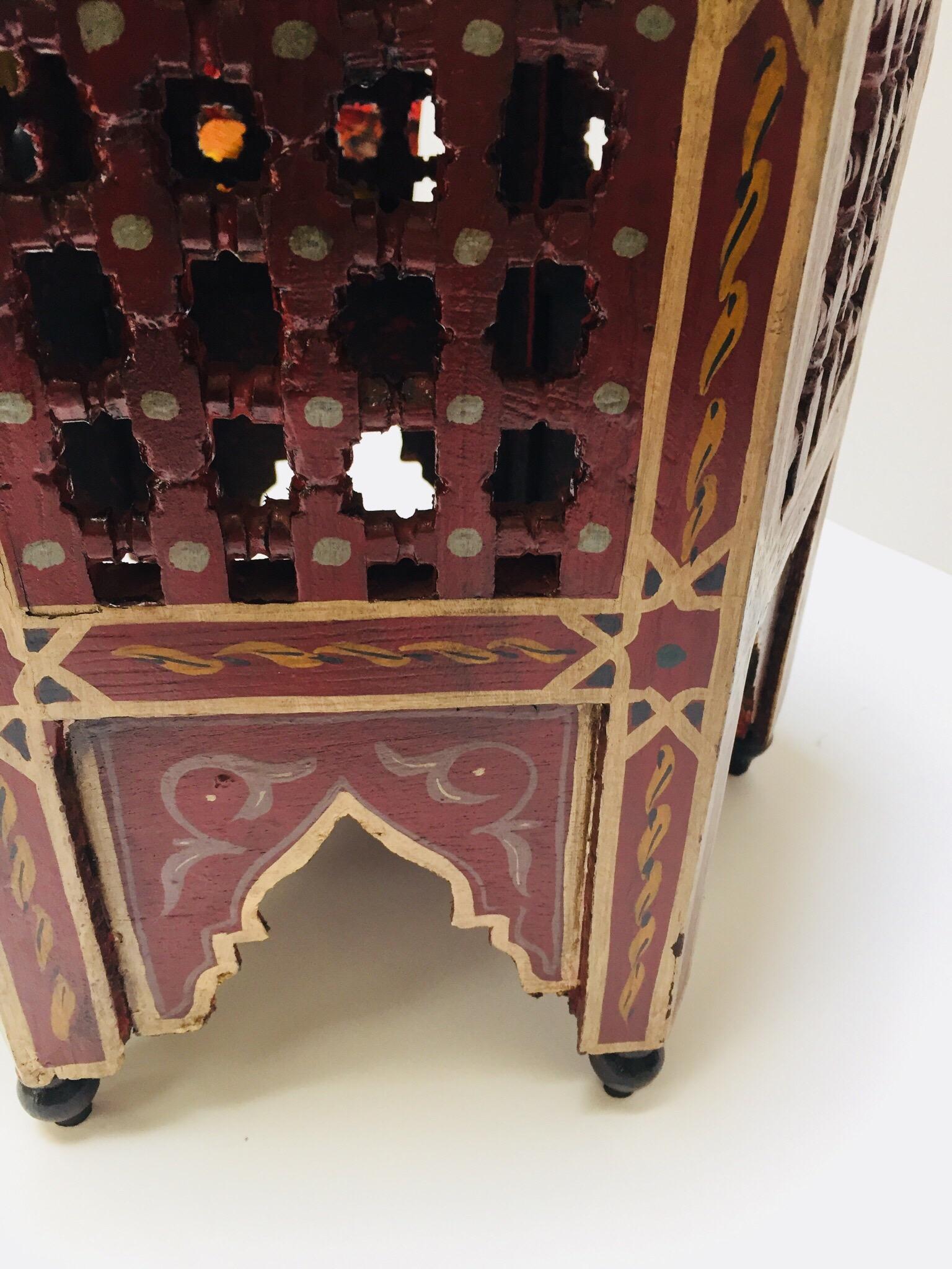 Moroccan Hand-Painted Side Table with Moorish Designs 7
