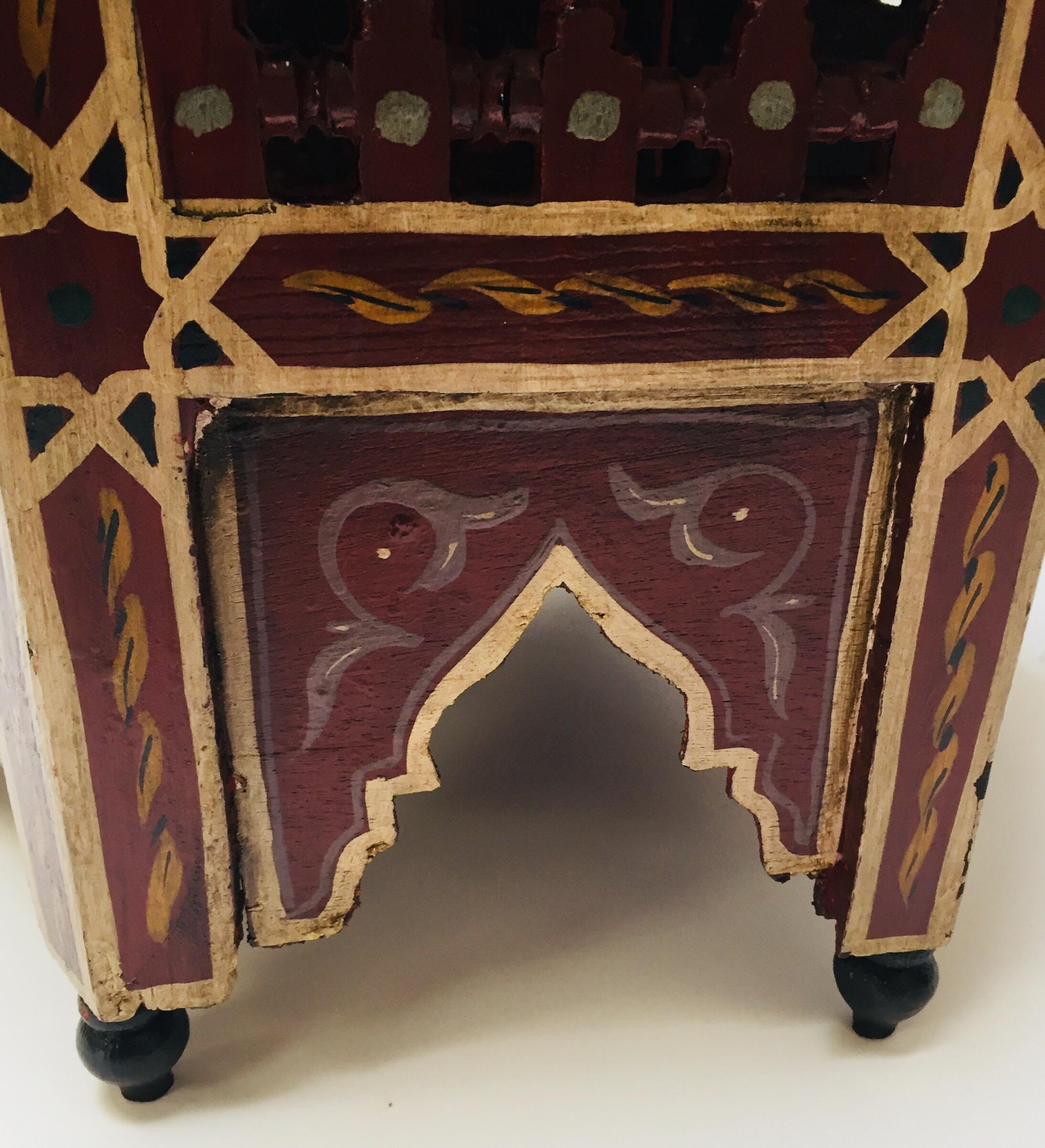 Moroccan Hand-Painted Side Table with Moorish Designs 8