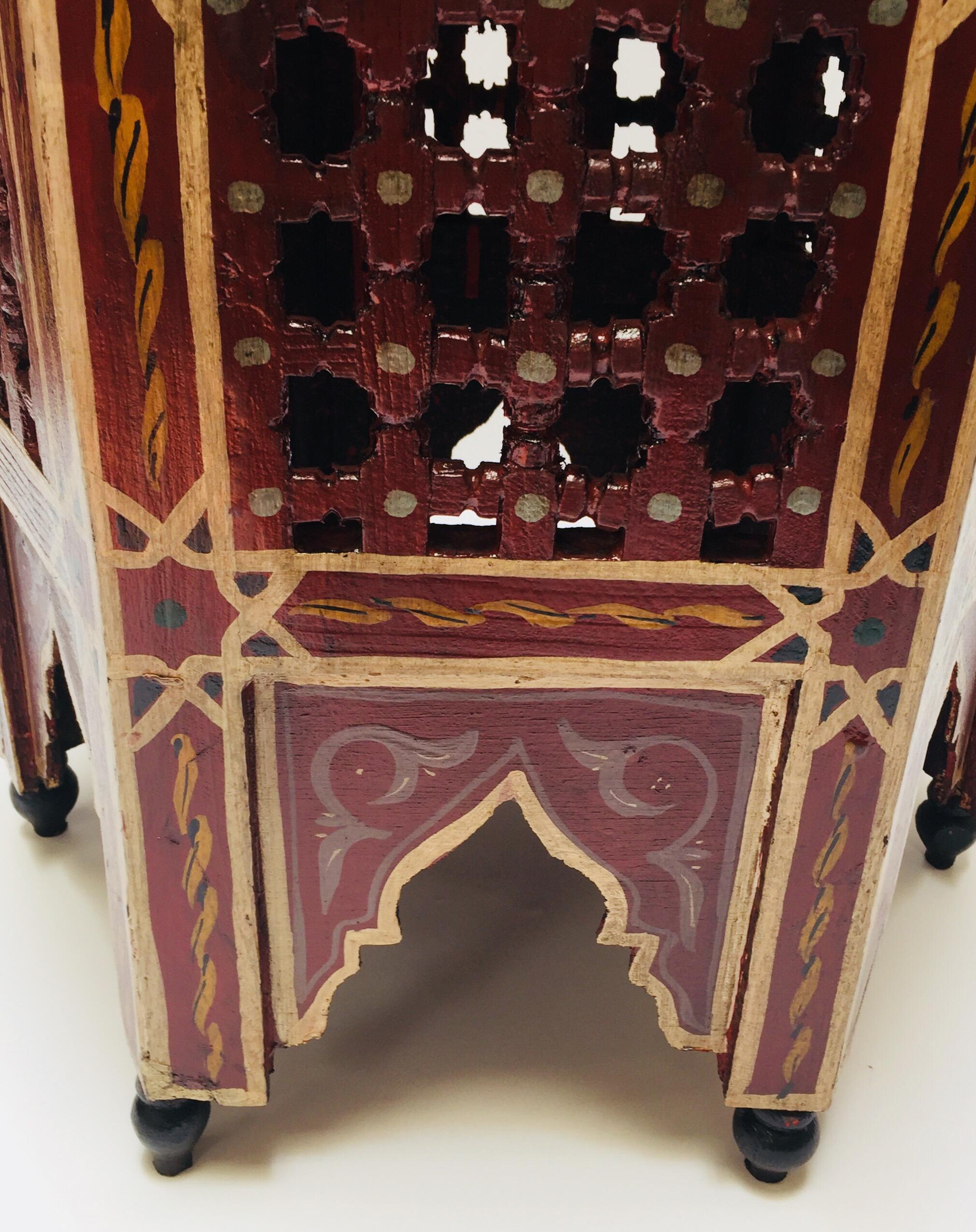 20th Century Moroccan Hand-Painted Side Table with Moorish Designs