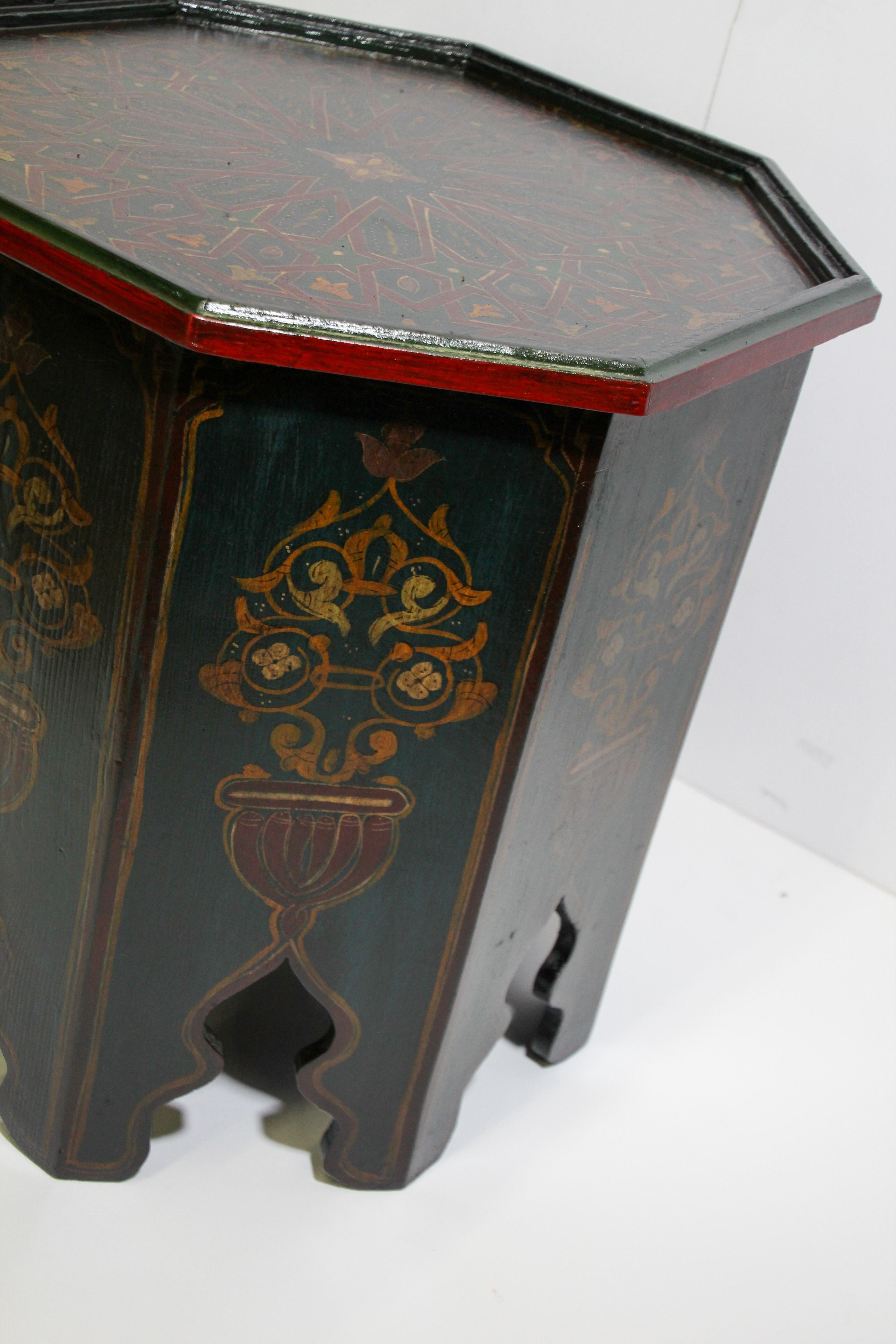 Moroccan Hand Painted Table with Moorish Designs 6