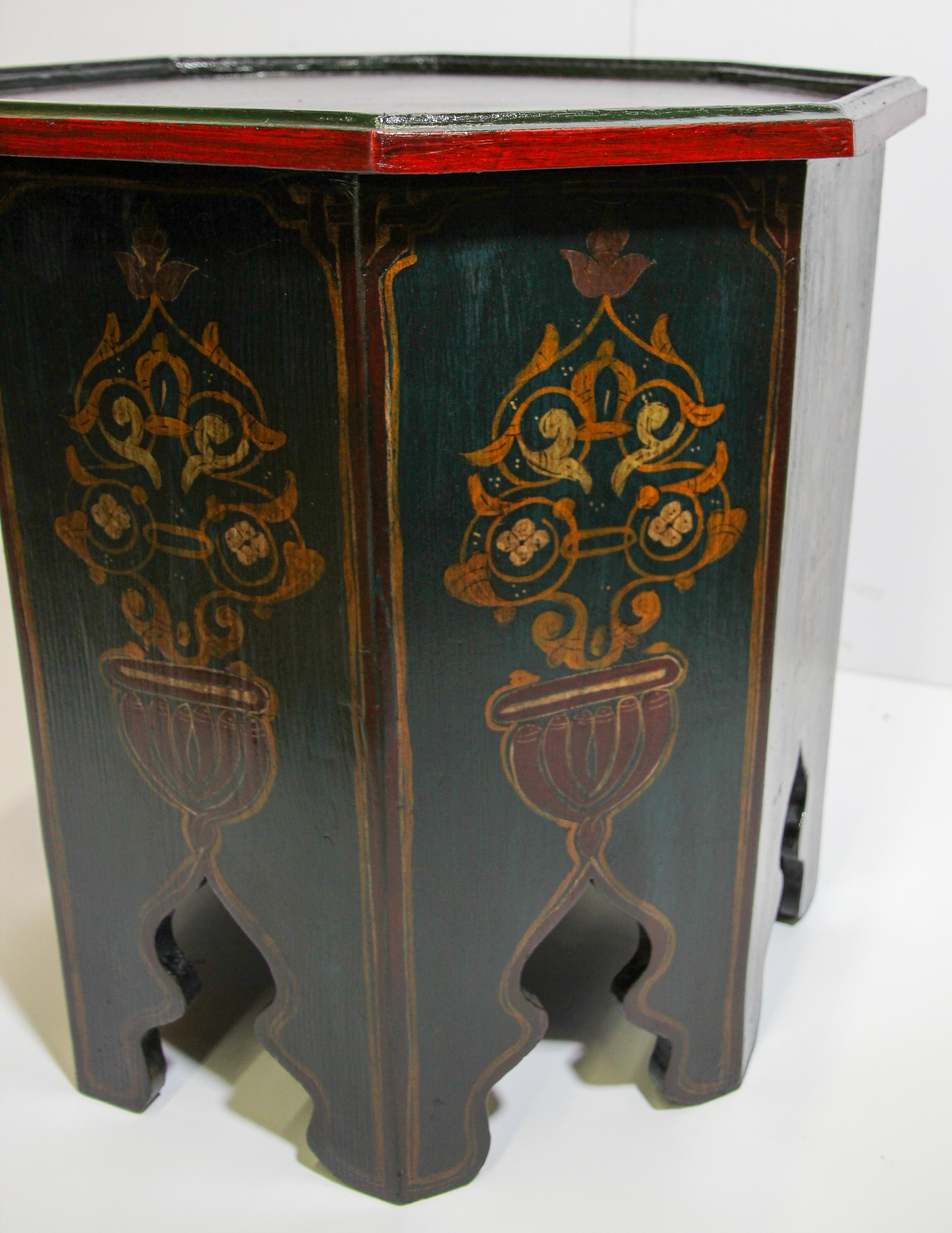 Moroccan Hand Painted Table with Moorish Designs 8