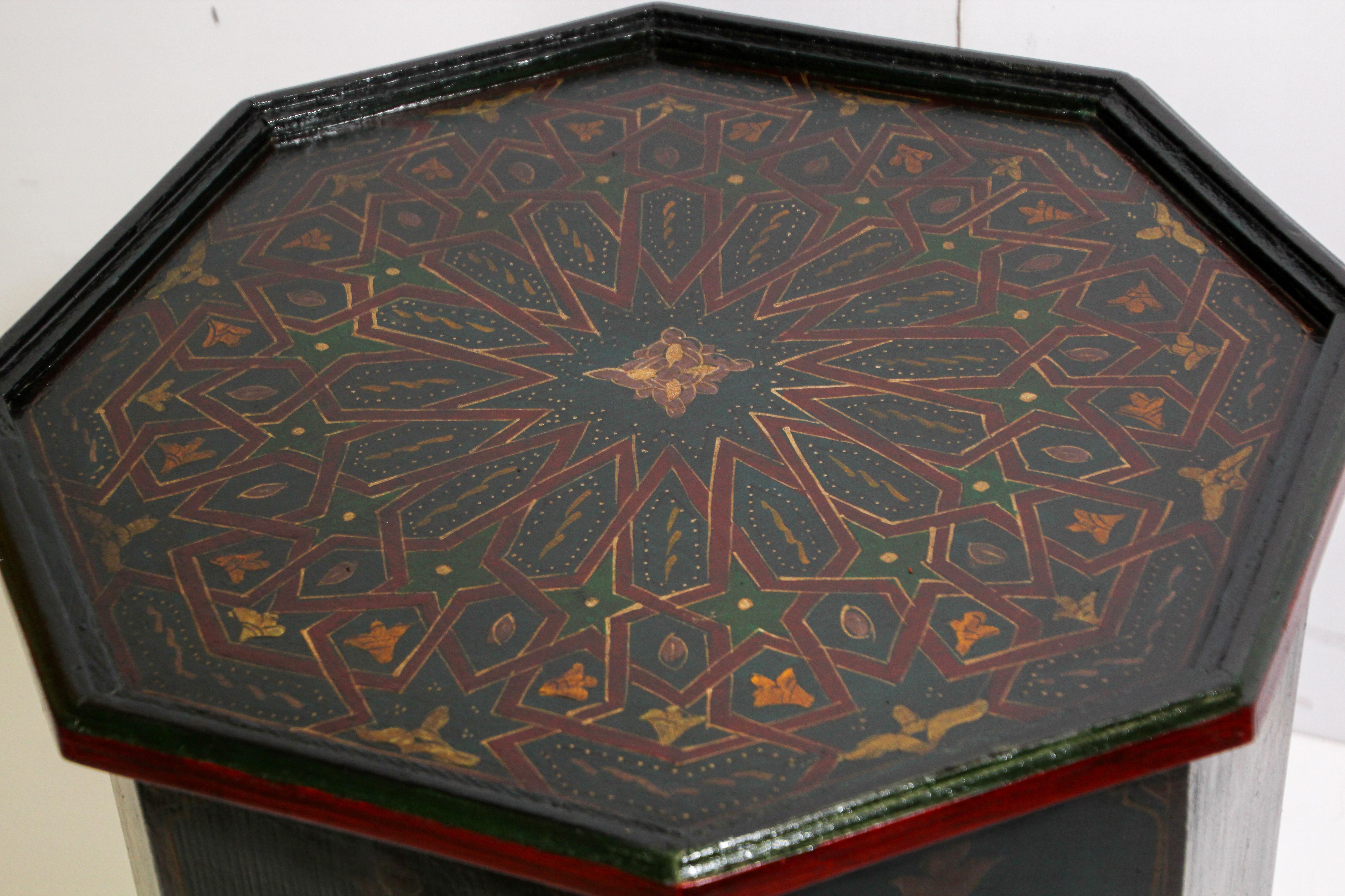 Moroccan Hand Painted Table with Moorish Designs 9