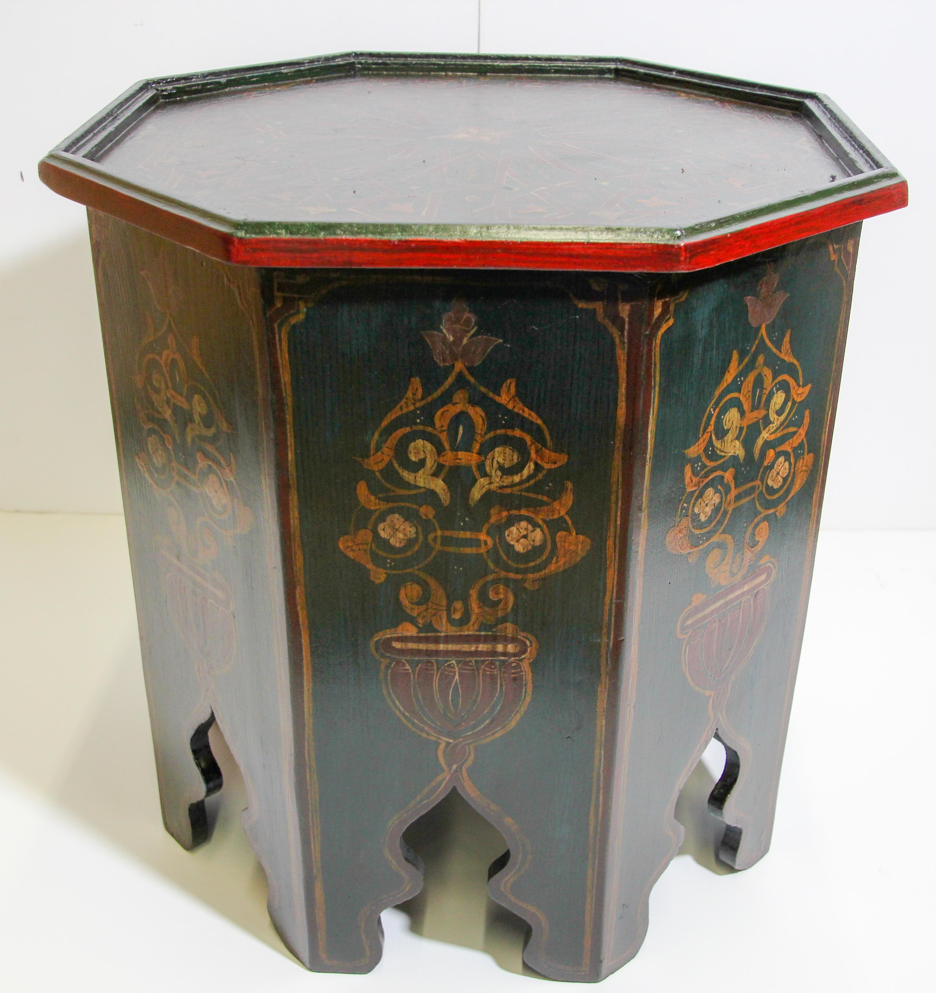 Moroccan Hand Painted Table with Moorish Designs 11