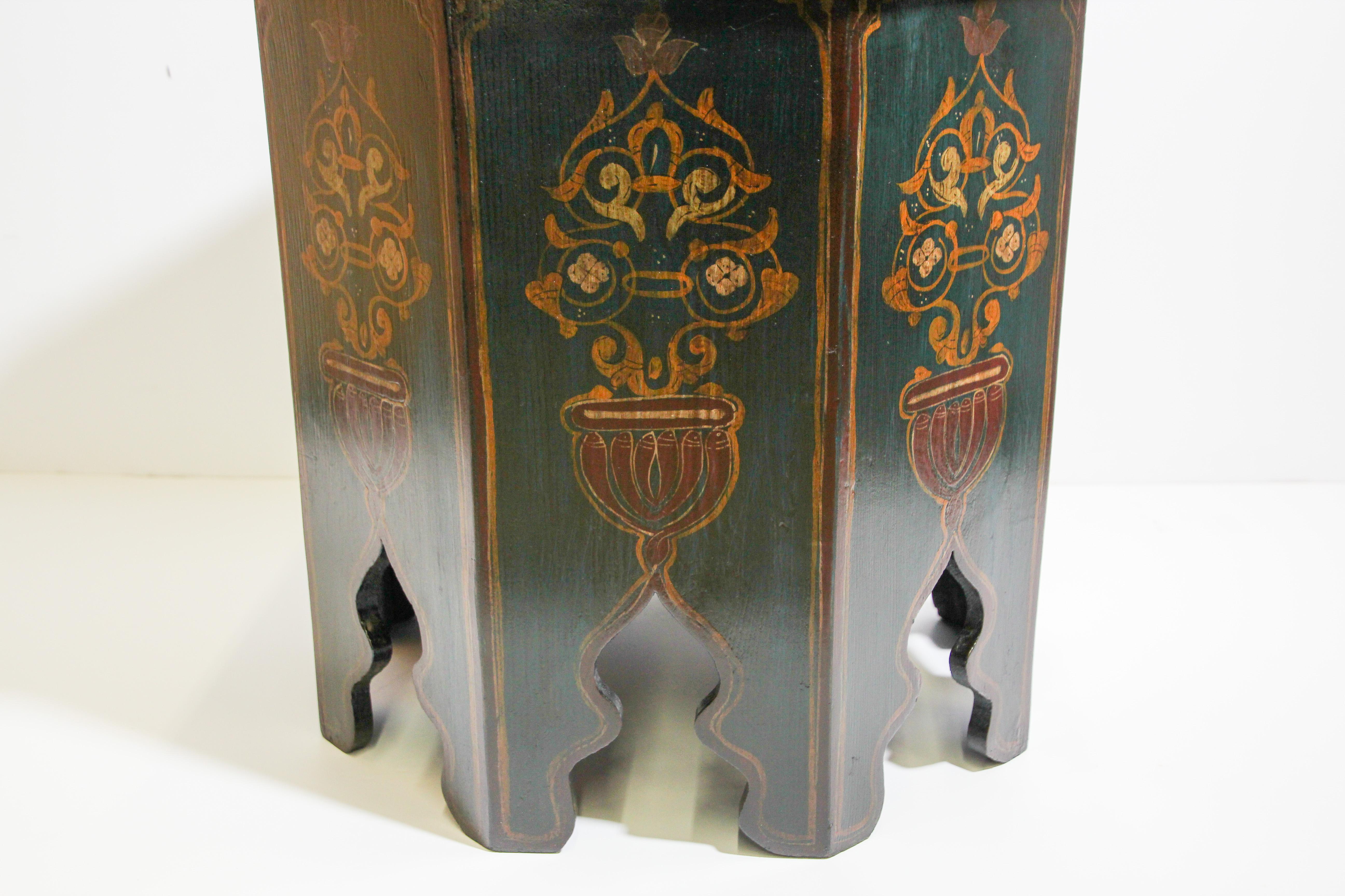 Moroccan Hand Painted Table with Moorish Designs 3