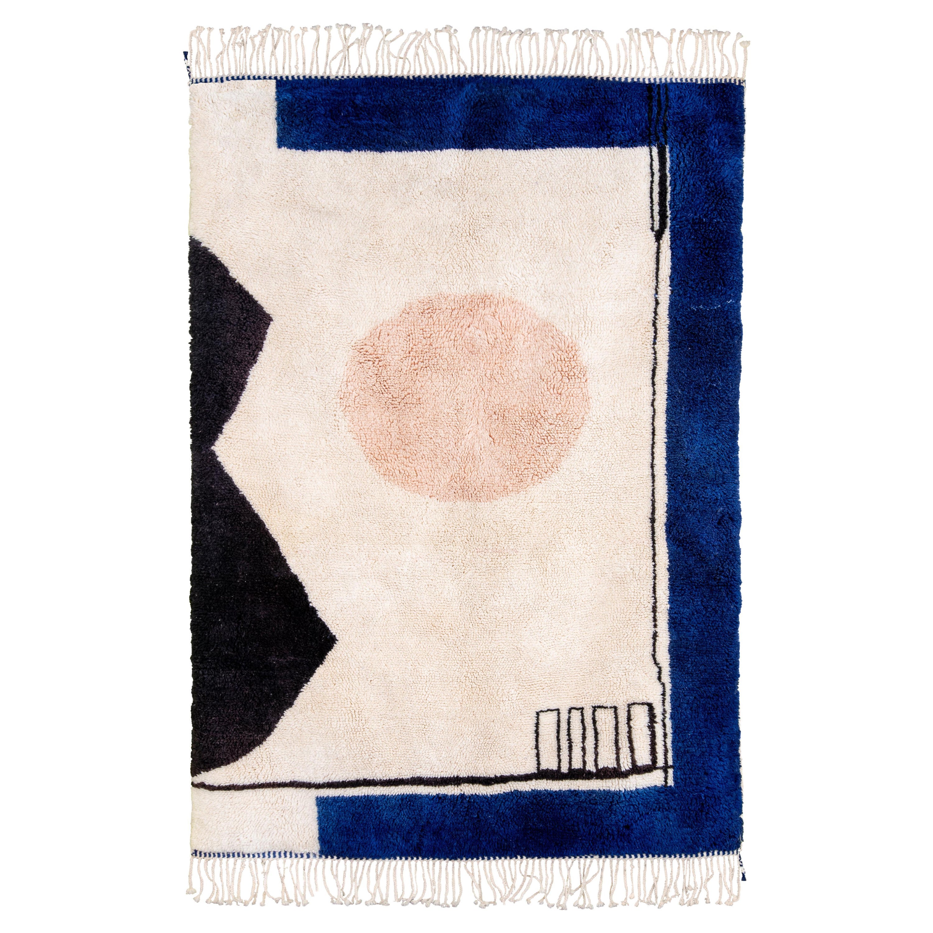 Moroccan hand-wooven berber rug - 100% natural Wool