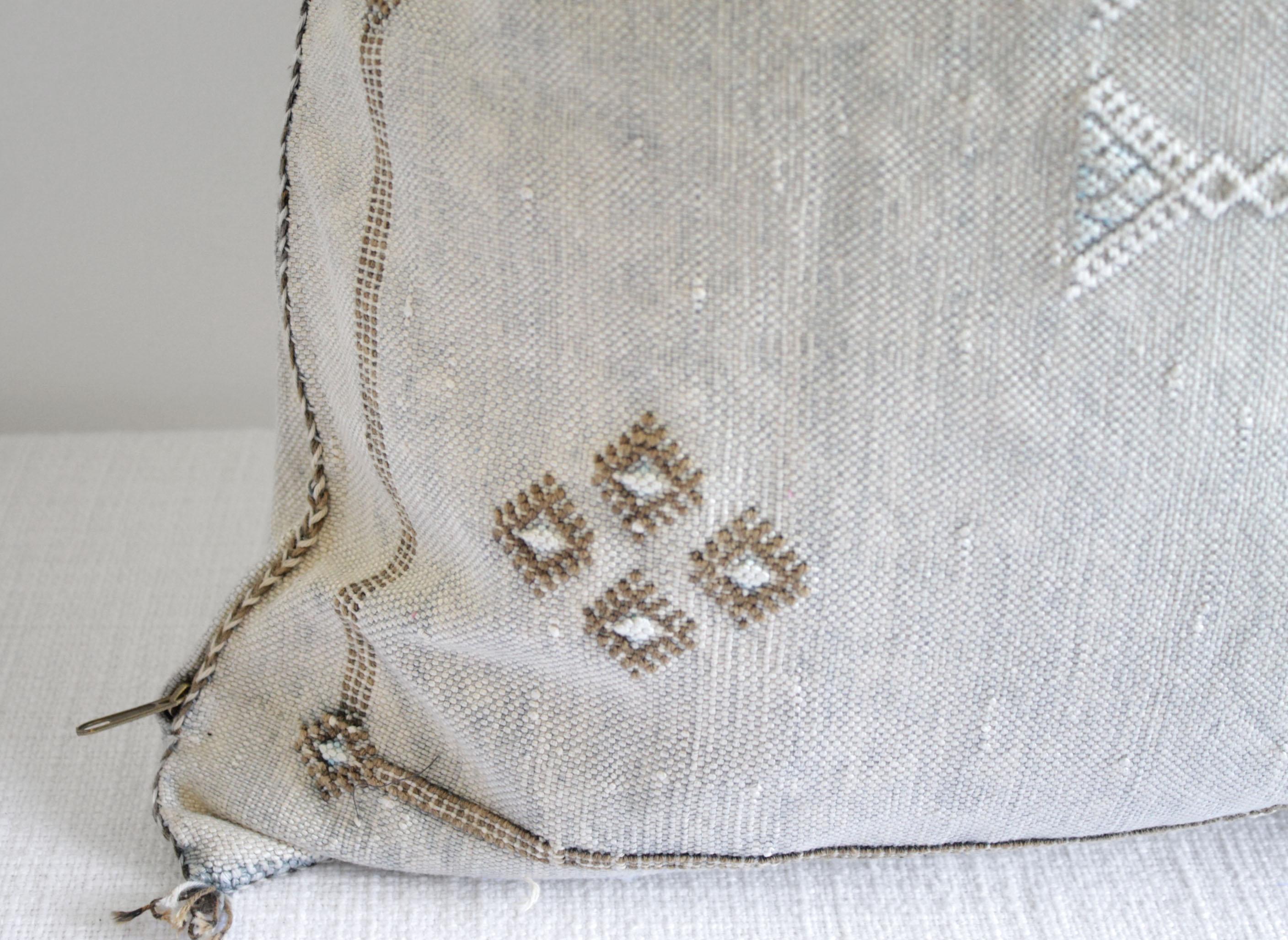 Hand-Woven Moroccan Handwoven Cactus Silk Pillow