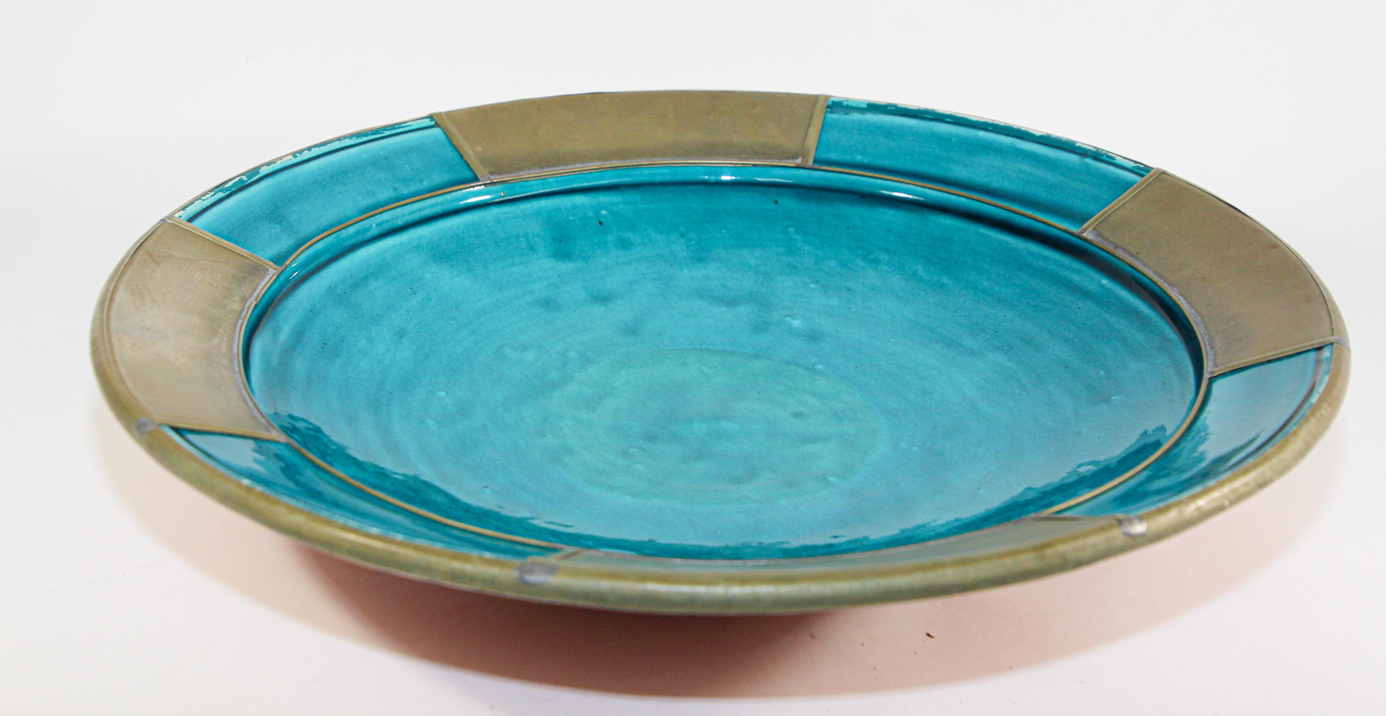 Moroccan Handcrafted Ceramic Turquoise Blue Bowl 8