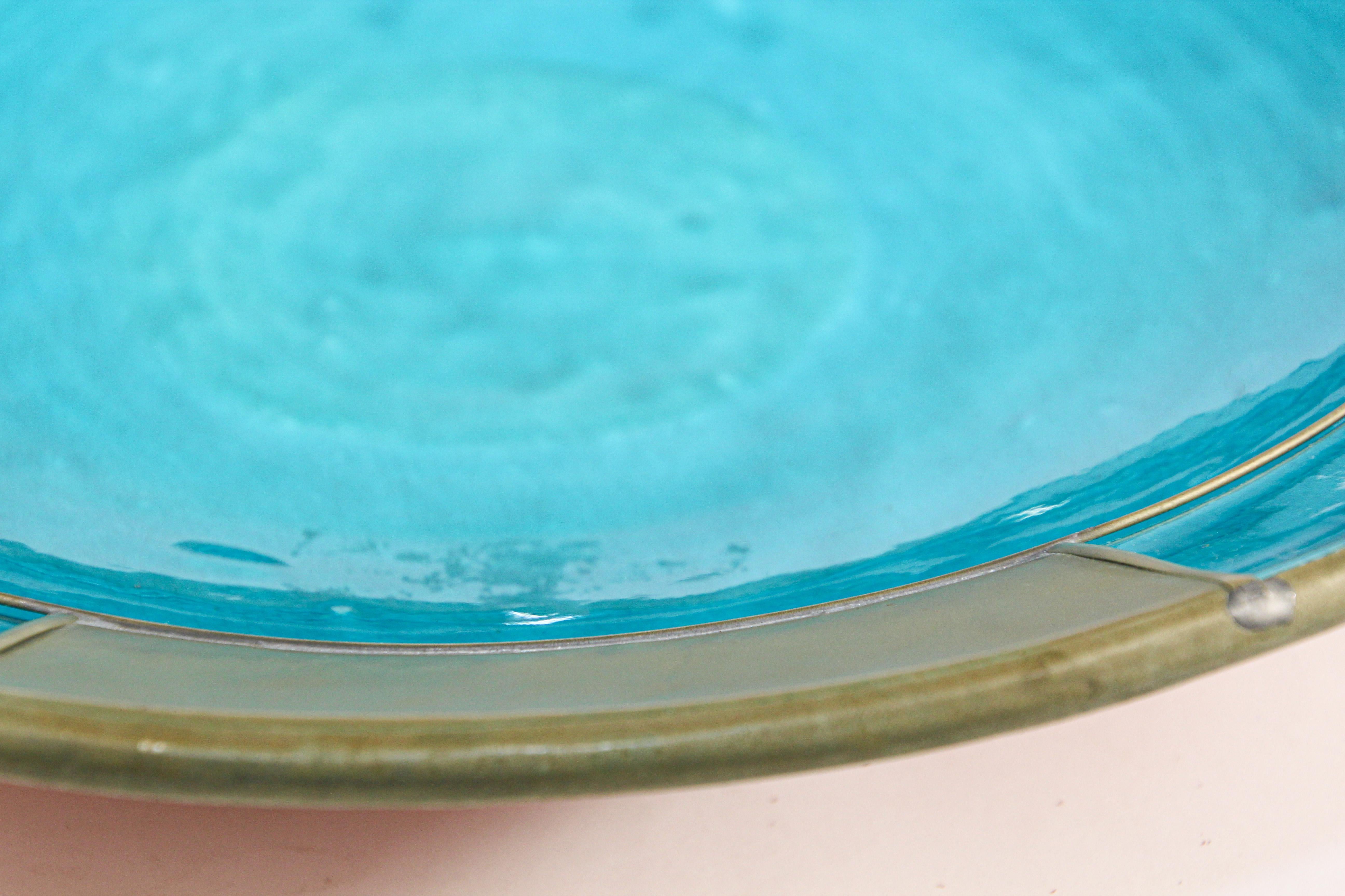 Moroccan Handcrafted Ceramic Turquoise Blue Bowl 1