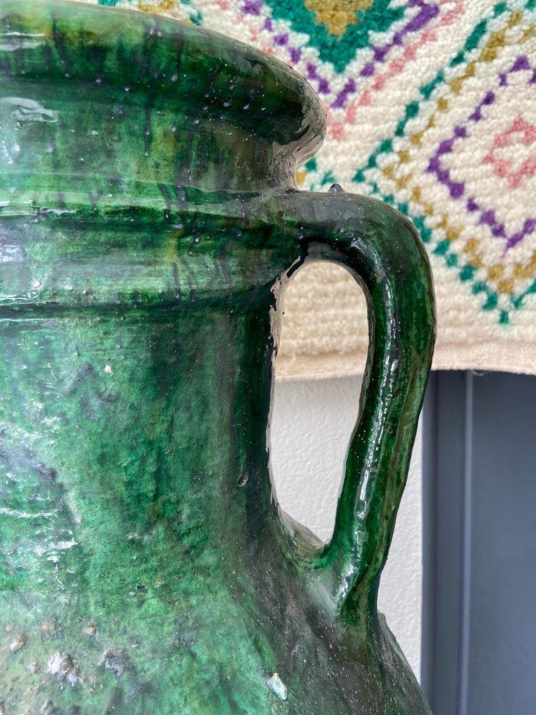 Moroccan Handmade Glazed Large Amphora, Mid-Century Modern In Good Condition In Sofia, BG