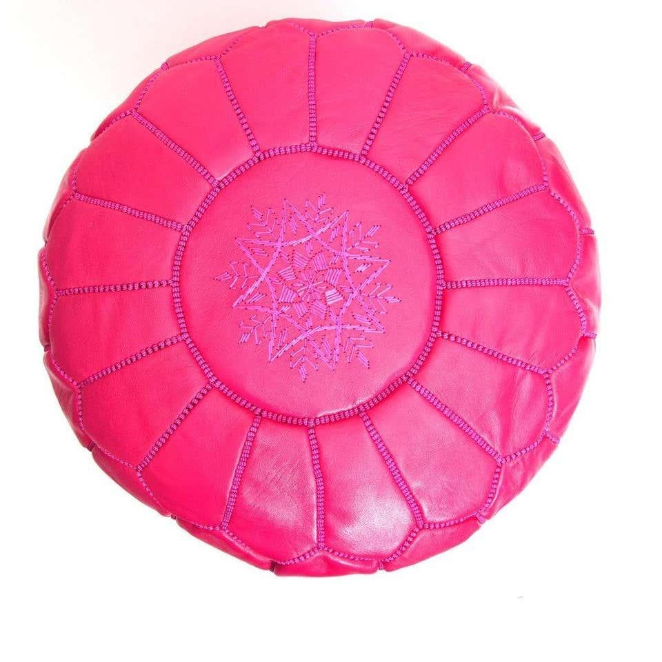 hot pink pouf ottoman