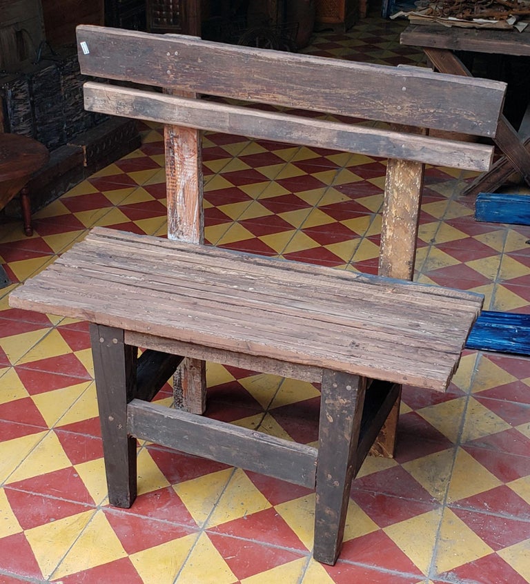 Moroccan Handmade Old Wood Park Bench 1 Seat For Sale At 1stdibs