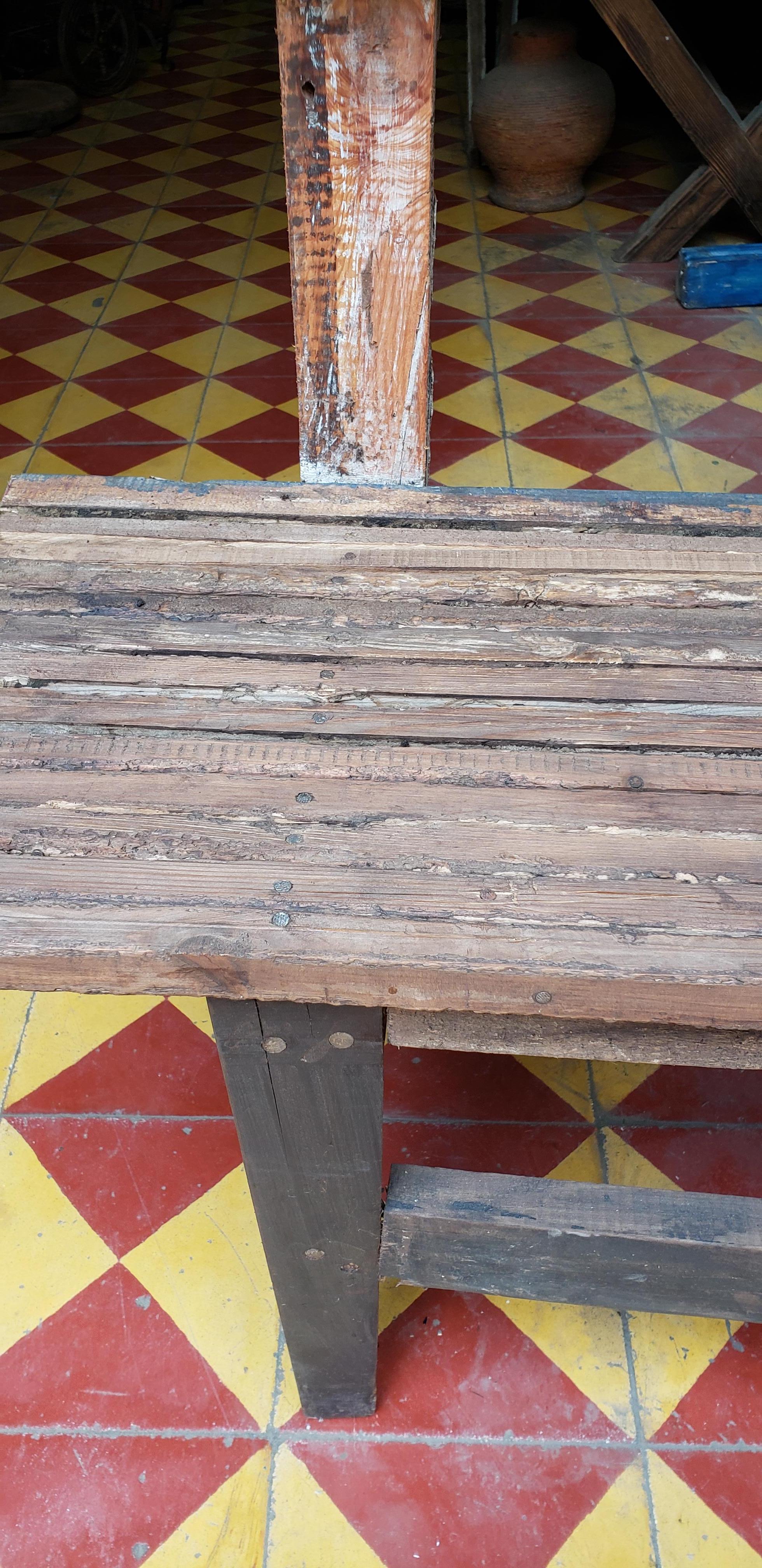 old wood bench