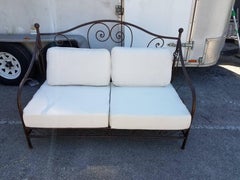 Moroccan Handmade Wrought Iron Bench, Loveseat