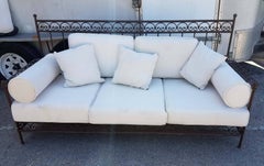 Moroccan Handmade Wrought Iron Bench, Three Seats