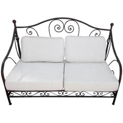 Moroccan Handmade Wrought Iron Bench, Loveseat