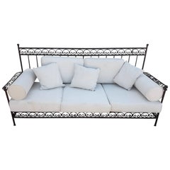 Moroccan Handmade Wrought Iron Bench, Three Seats