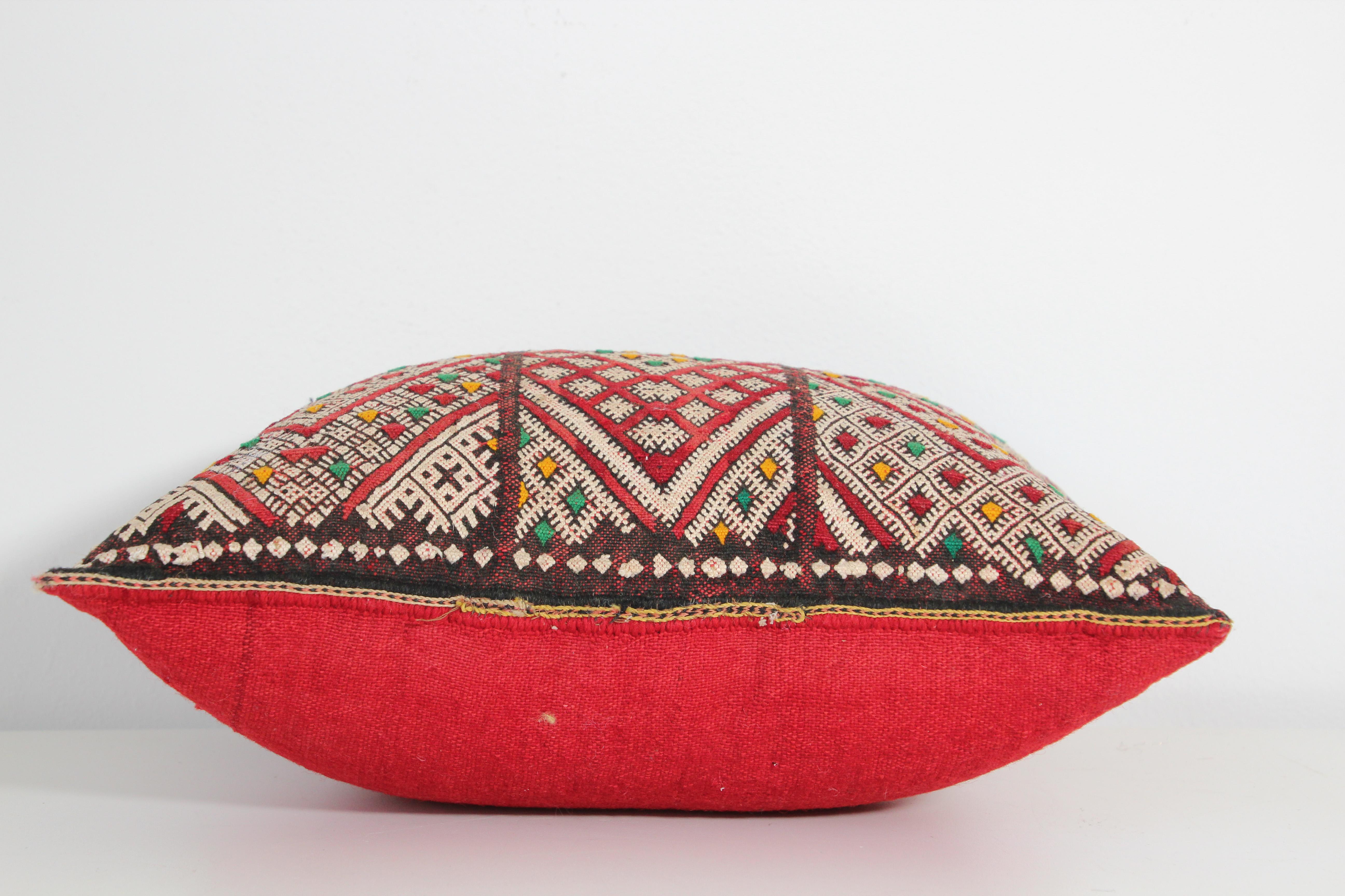 Moroccan Handwoven Tribal Berber Kilim Throw Pillow 1