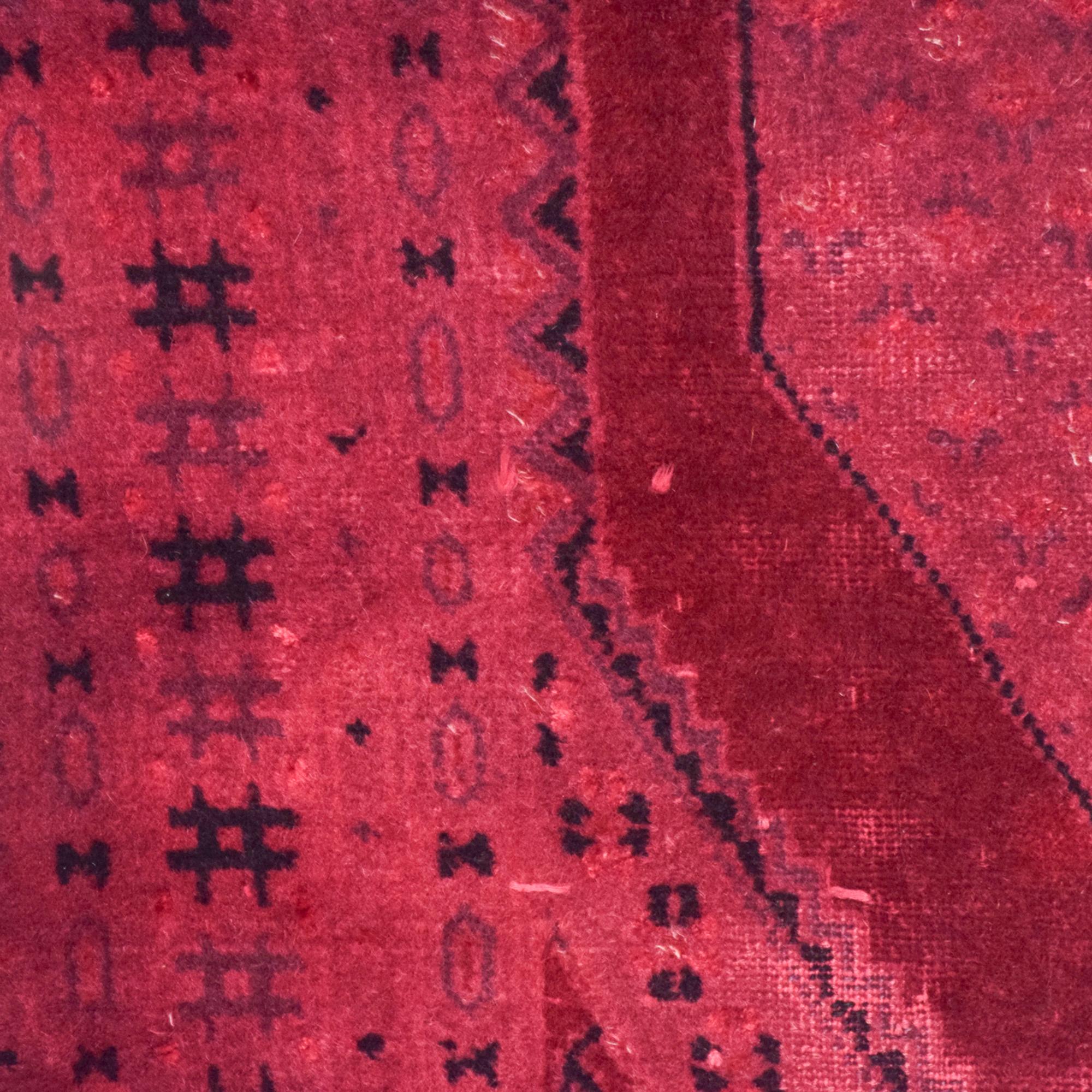 Moroccan Handwoven Wool Rug Geometric Graphic Tapestry in Burgundy Vintage 1970s 2