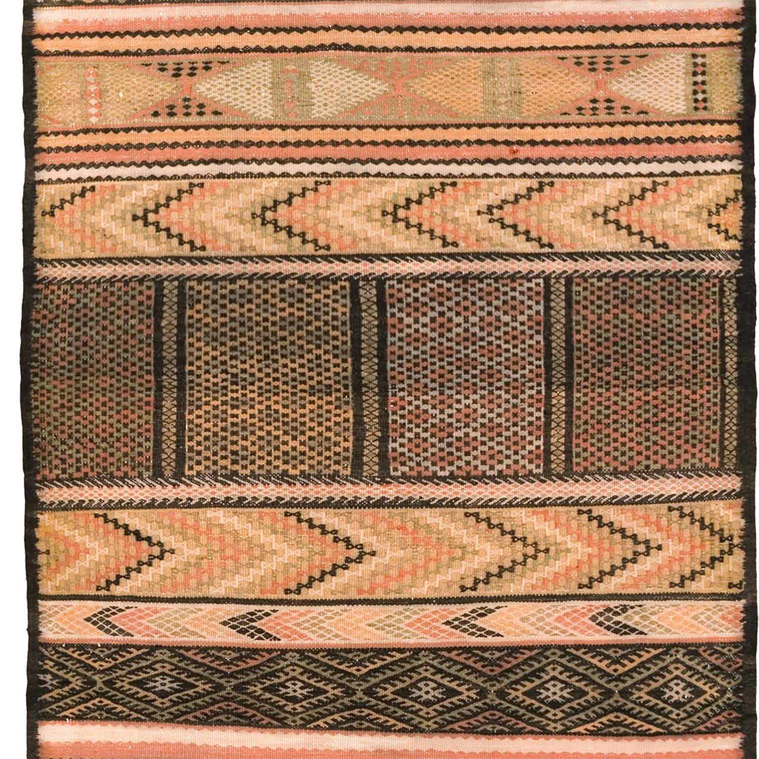 Rustic Moroccan Handwoven Zaiane Carpet For Sale