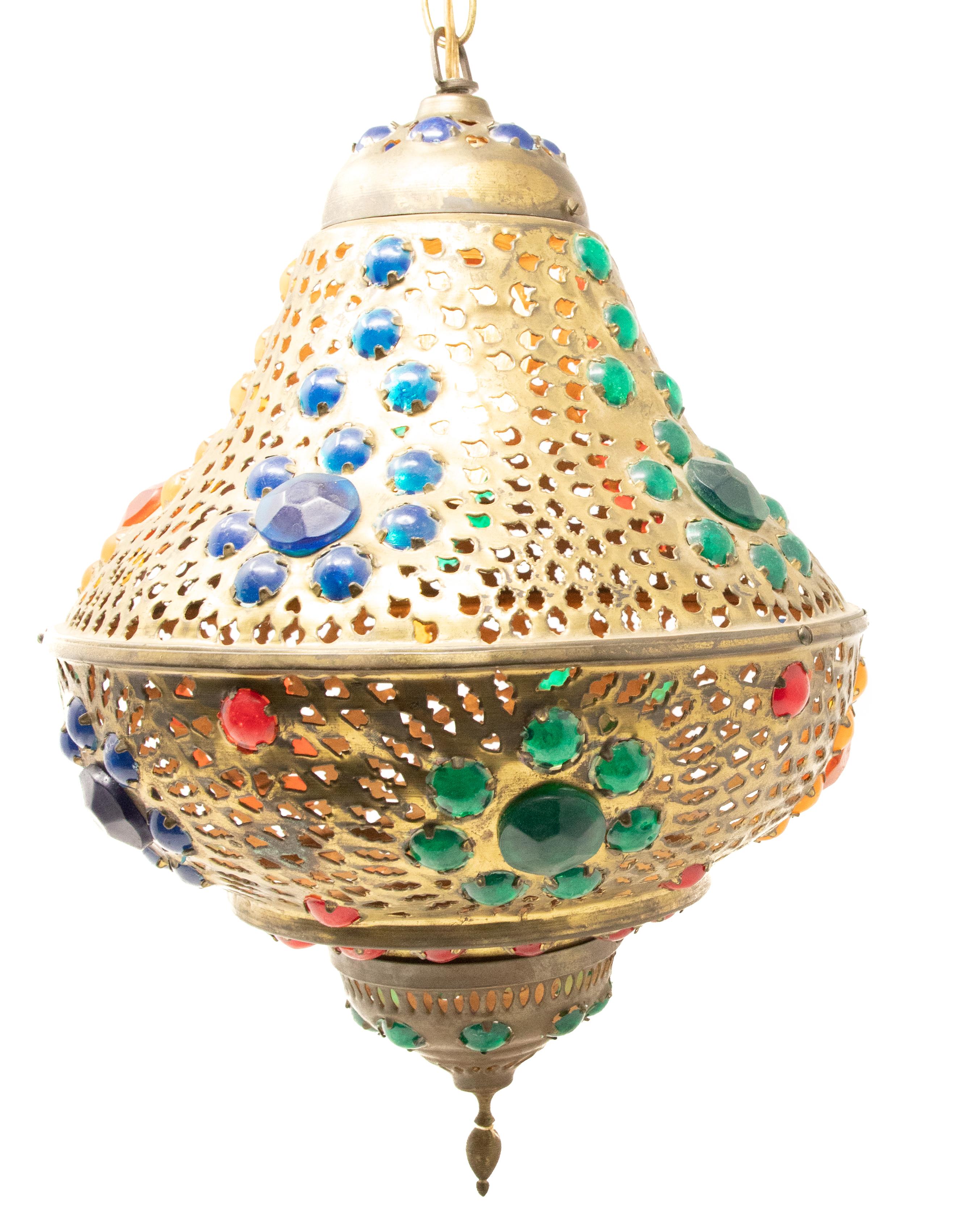 Moroccan Hanging Lamp In Fair Condition For Sale In Cookeville, TN