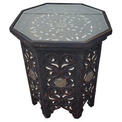 Moroccan Hexagonal Wooden Side Table, 8LM24