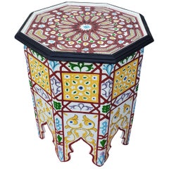 Moroccan Hexagonal Wooden Side Table, 7LM24
