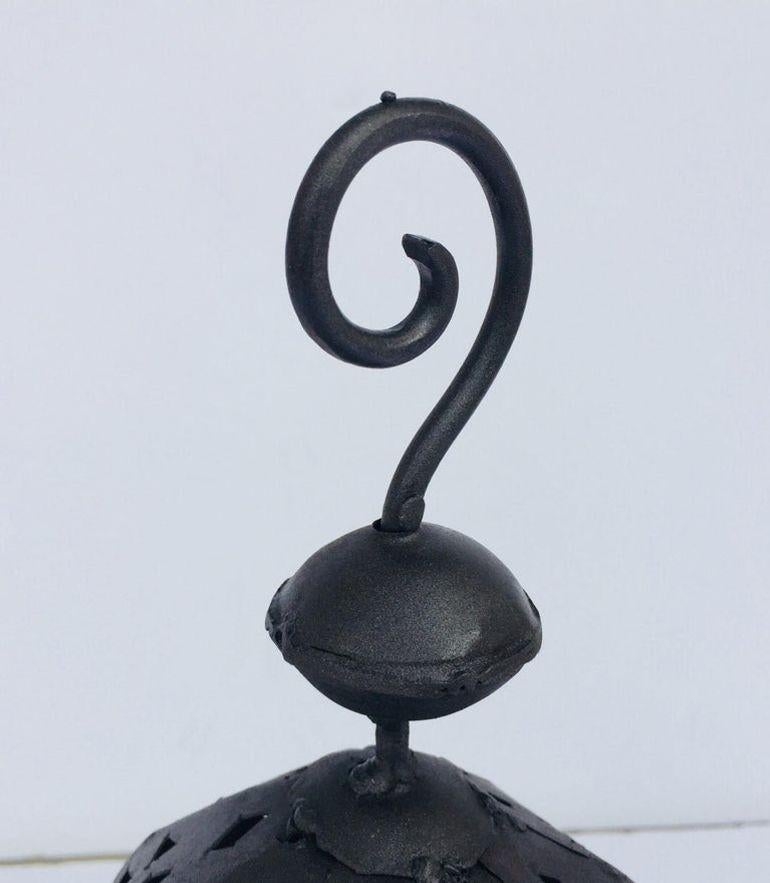 Moroccan Hurricane Metal Candle Lantern Indoor or Outdoor For Sale 1