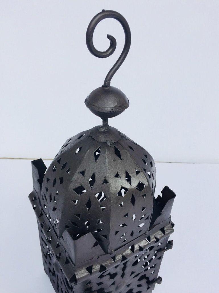 Moroccan Hurricane Metal Candle Lantern Indoor or Outdoor For Sale 7