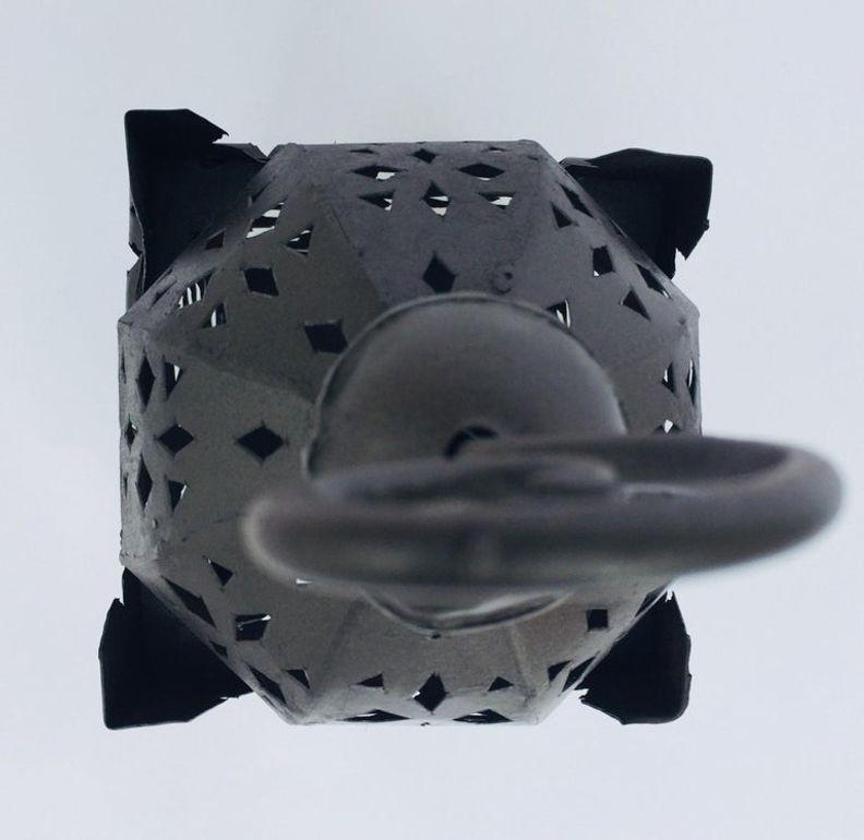 20th Century Moroccan Hurricane Metal Candle Lantern Indoor or Outdoor For Sale