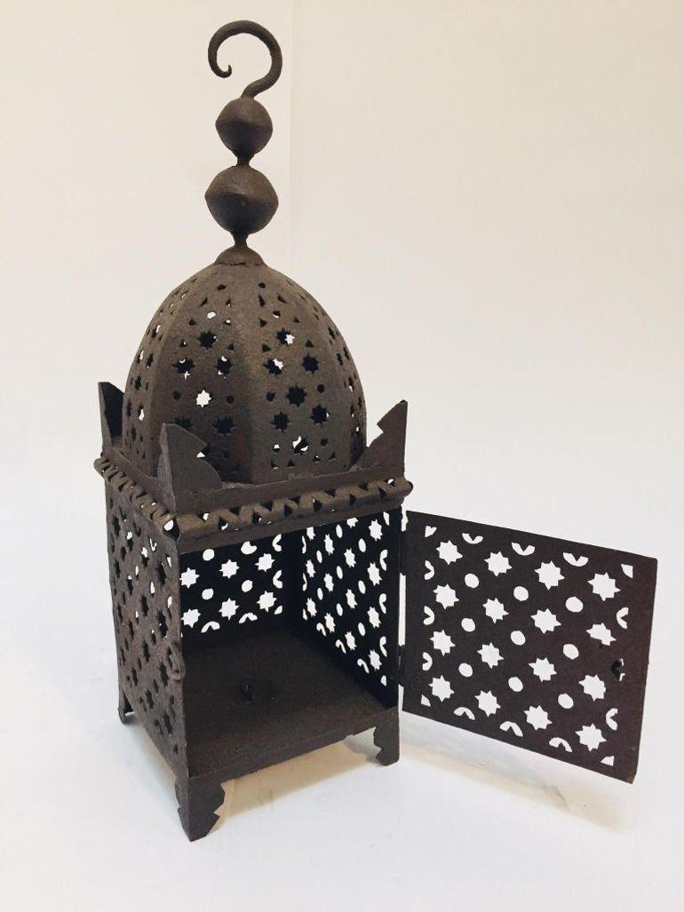 Huracán marroquí Farol de metal morisco para velas 1