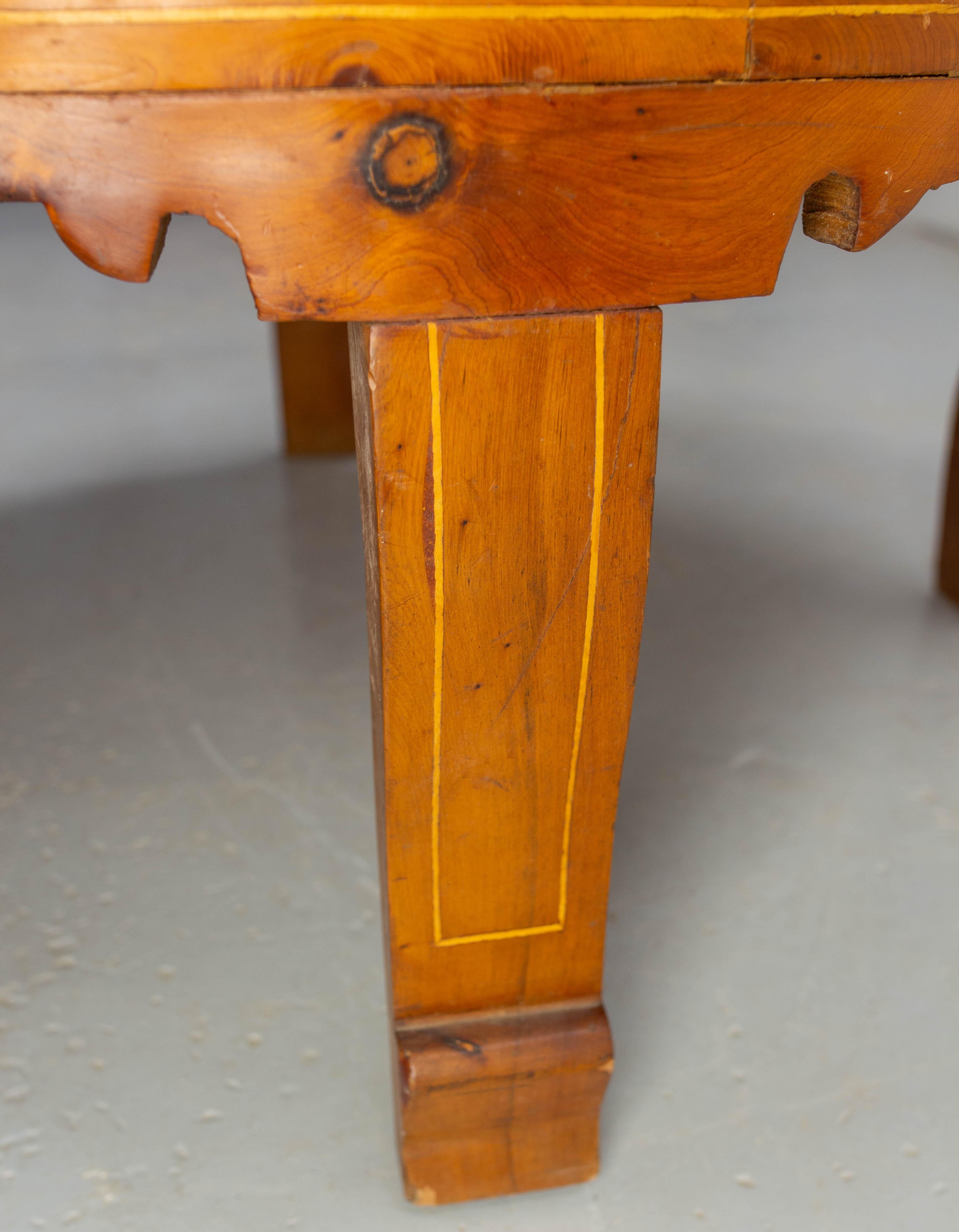Moroccan Inlaid Atlas Cedar Central or Coffee Table  20th Mid-Century For Sale 8