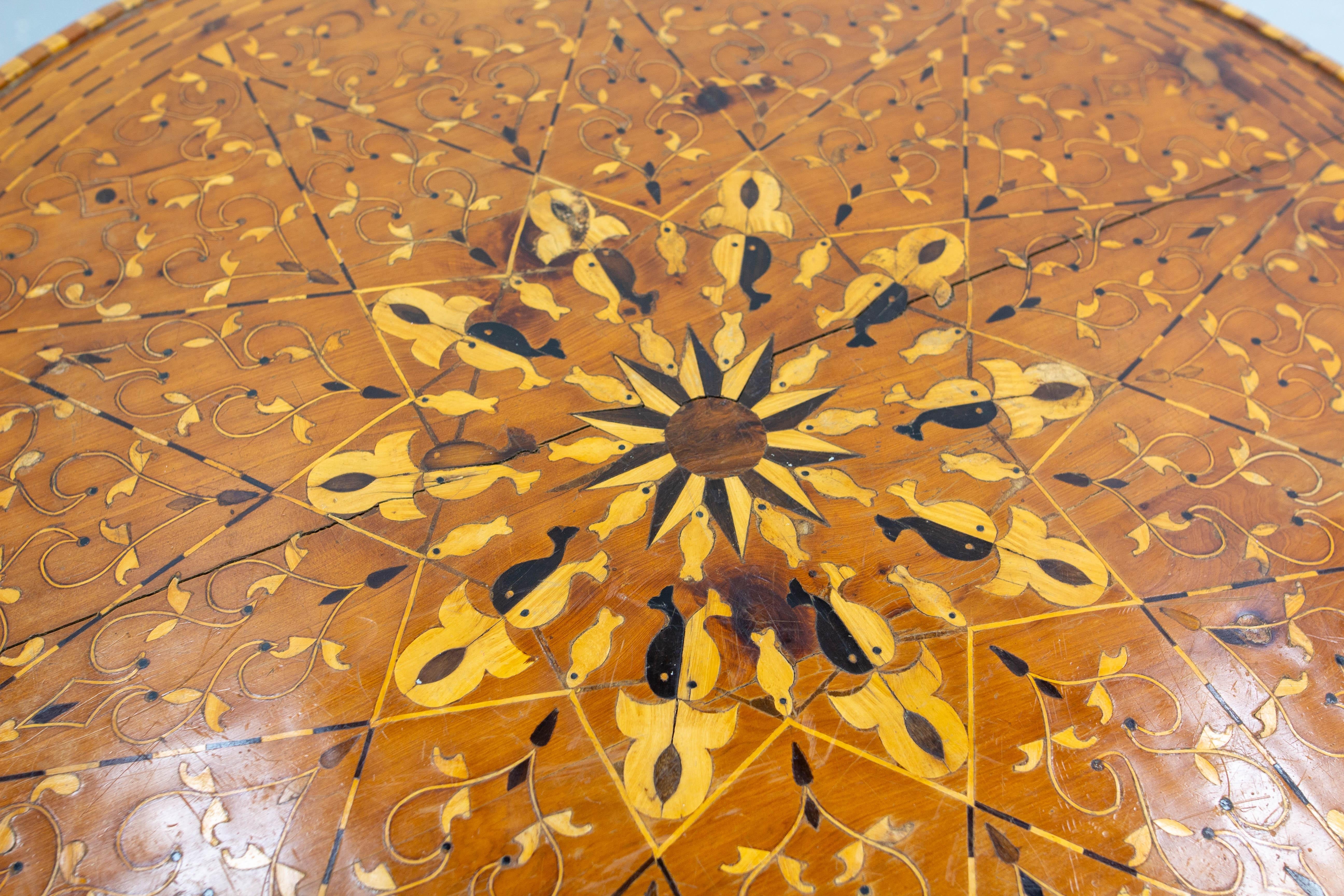 Moroccan Inlaid Atlas Cedar Central or Coffee Table  20th Mid-Century For Sale 3