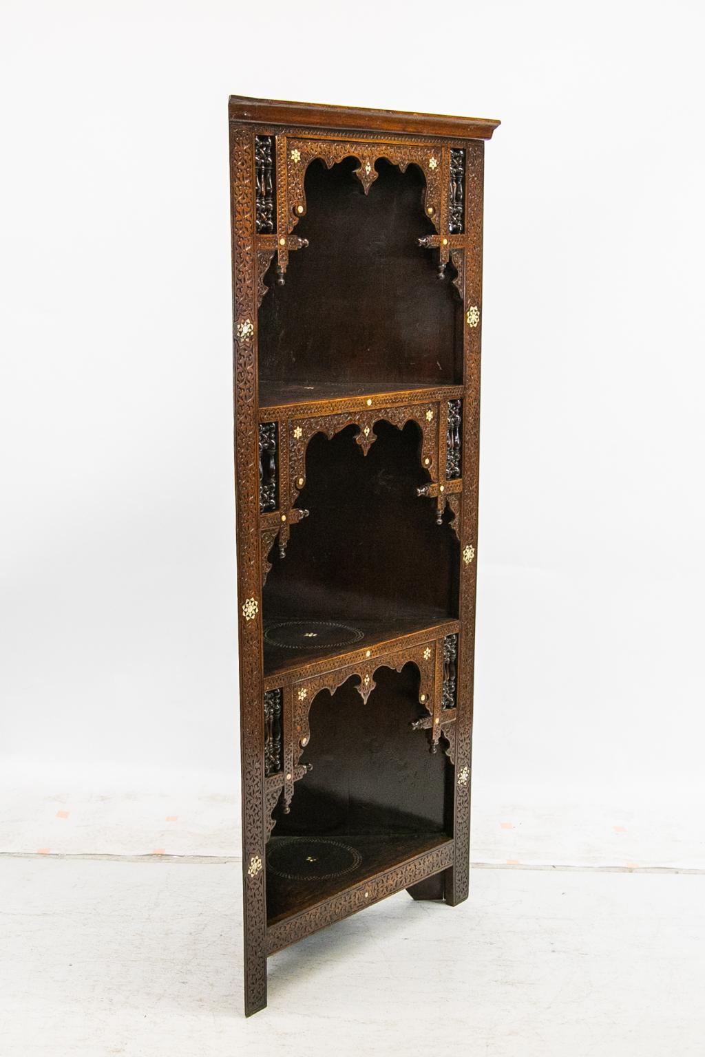 Early 20th Century Moroccan Inlaid Corner Cupboard
