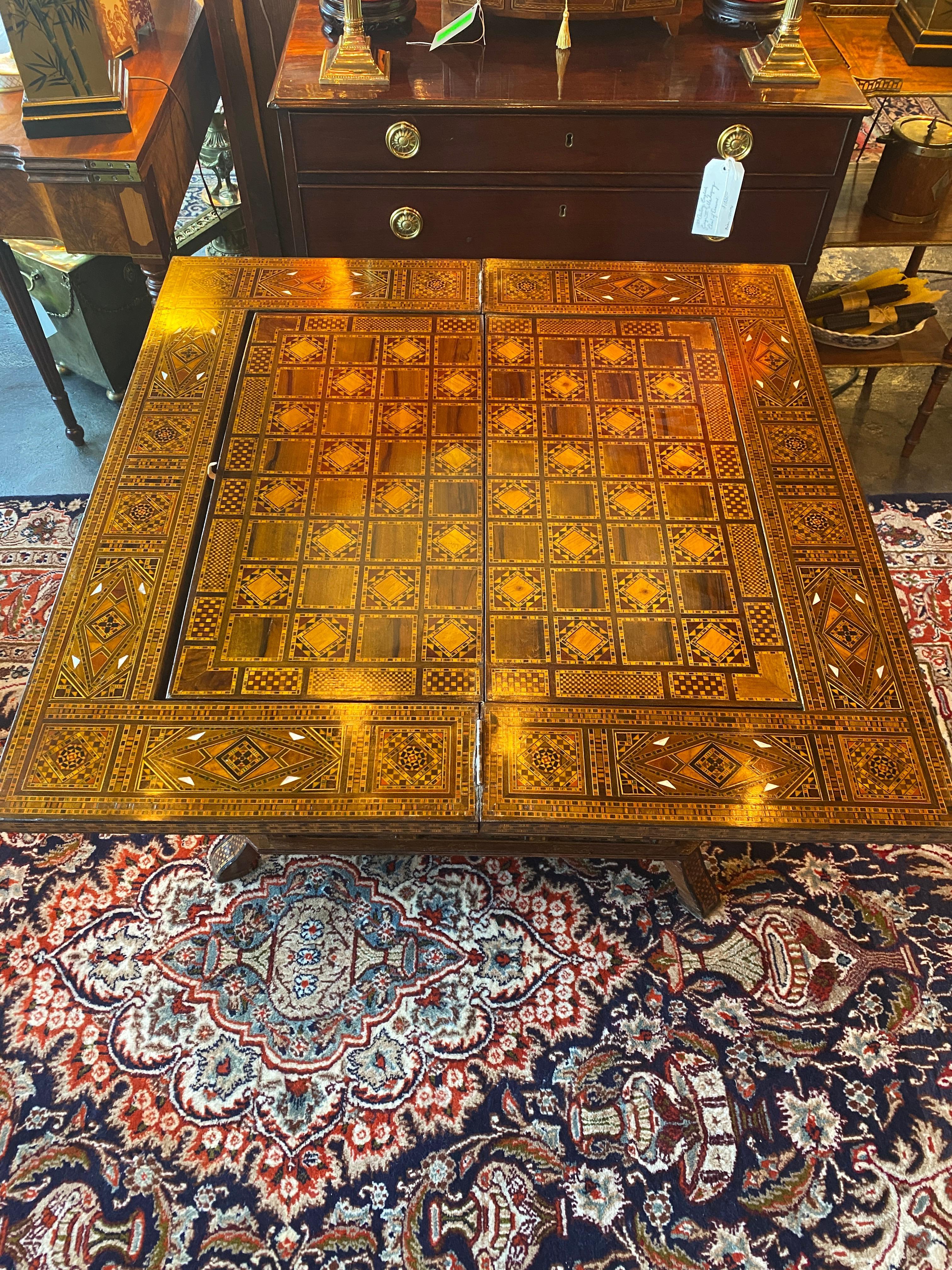 Inlay Moroccan Inlaid Game Table 
