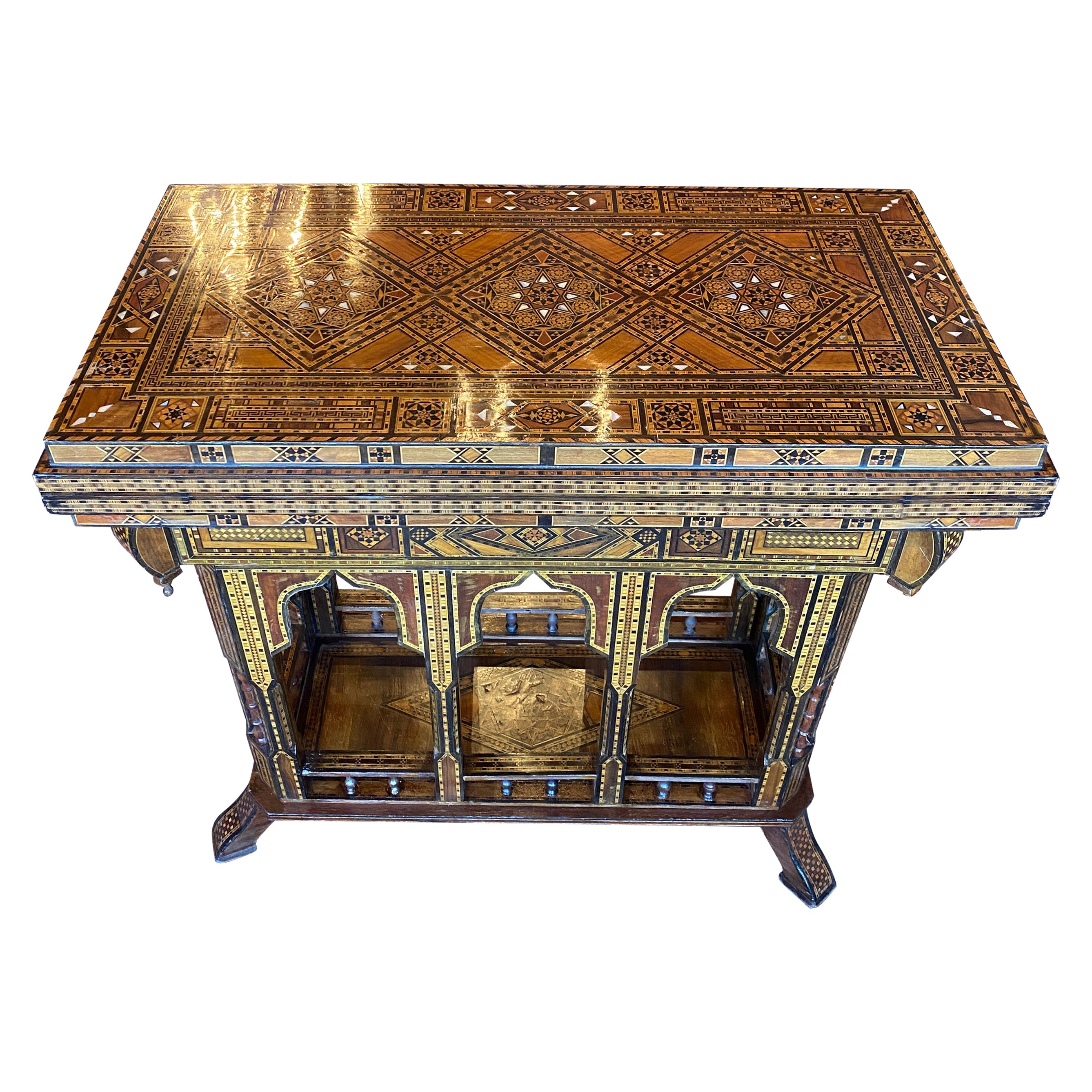 Moroccan Inlaid Game Table