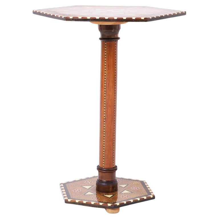 Moroccan Inlaid Hexagon Table or Stand