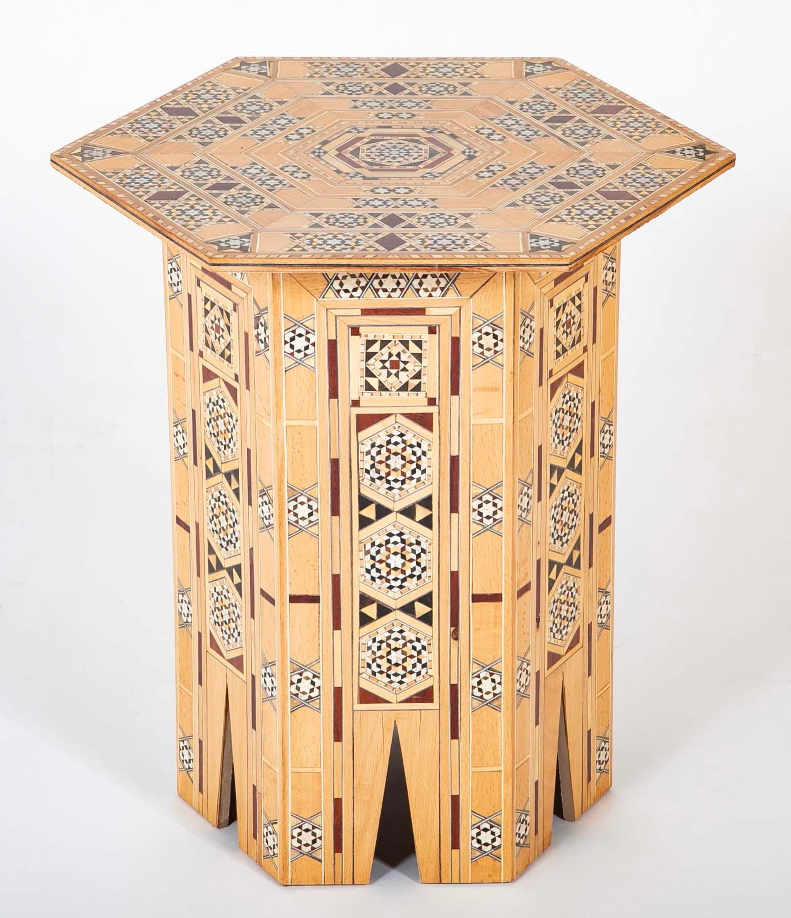 Moroccan Inlaid Hexagonal Inlaid Side Tables, Set of Three For Sale 3