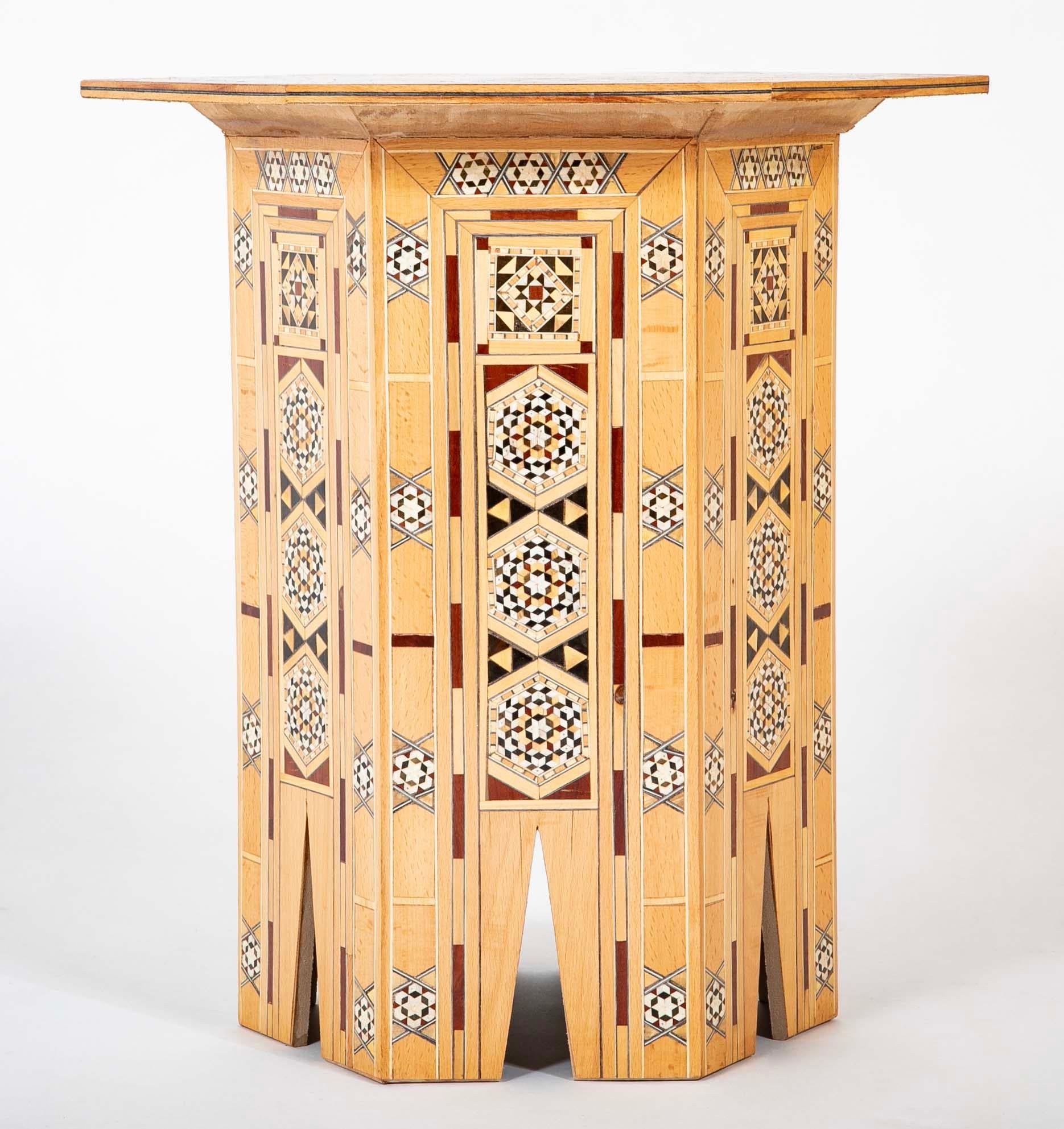 Moroccan Inlaid Hexagonal Inlaid Side Tables, Set of Three For Sale 4