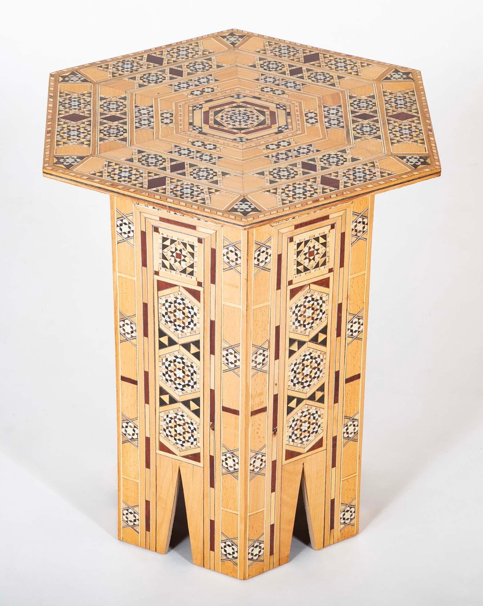 Moroccan Inlaid Hexagonal Inlaid Side Tables, Set of Three For Sale 5