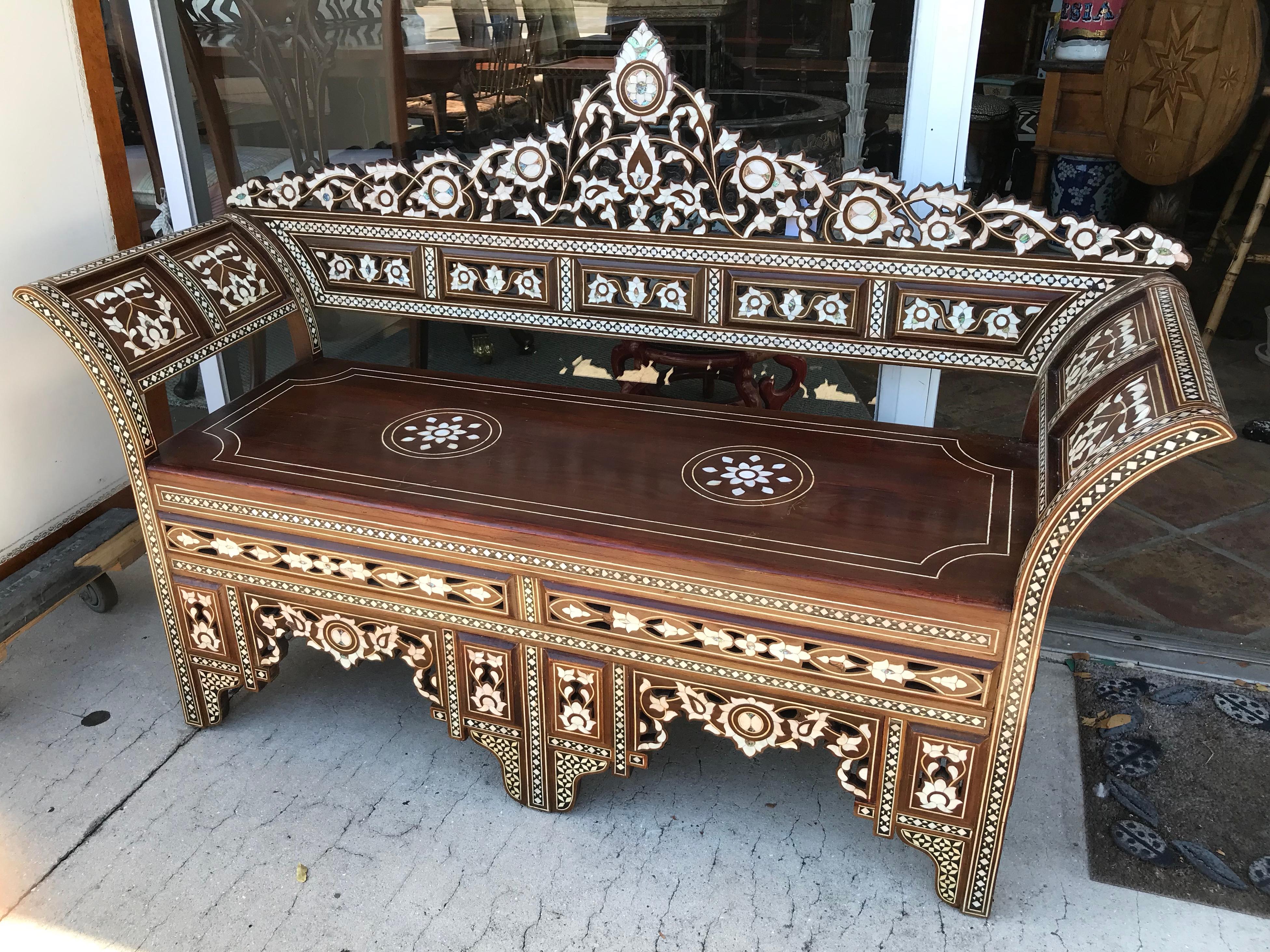 Inlay Moroccan Inlaid Settee