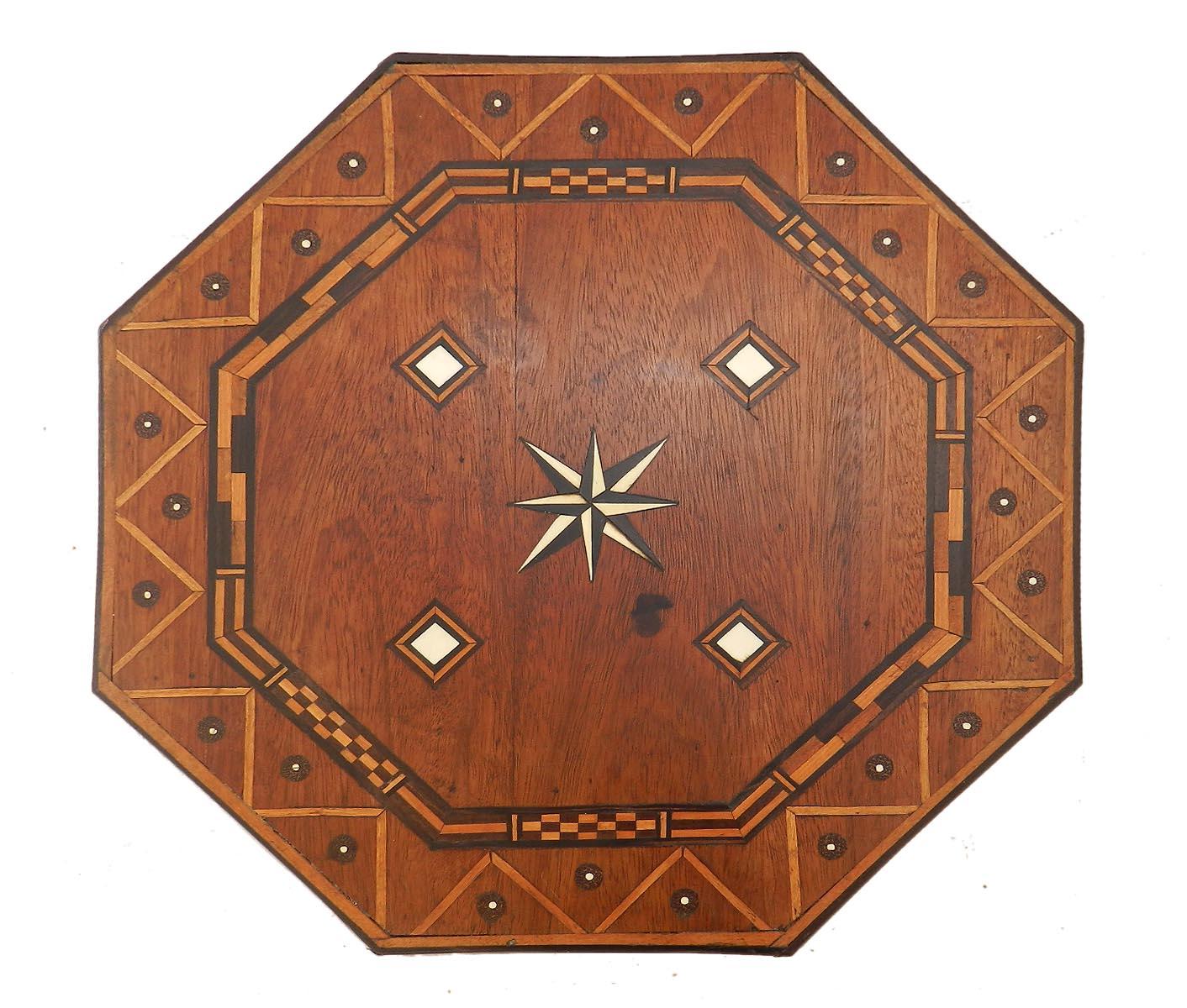 Vintage Moroccan inlaid side table
Original Moorish games or sewing table
The octagonal top lifts to reveal compartments
Decorative as well as practical
Very good vintage condition for its age nothing major or distracting
the top has a very