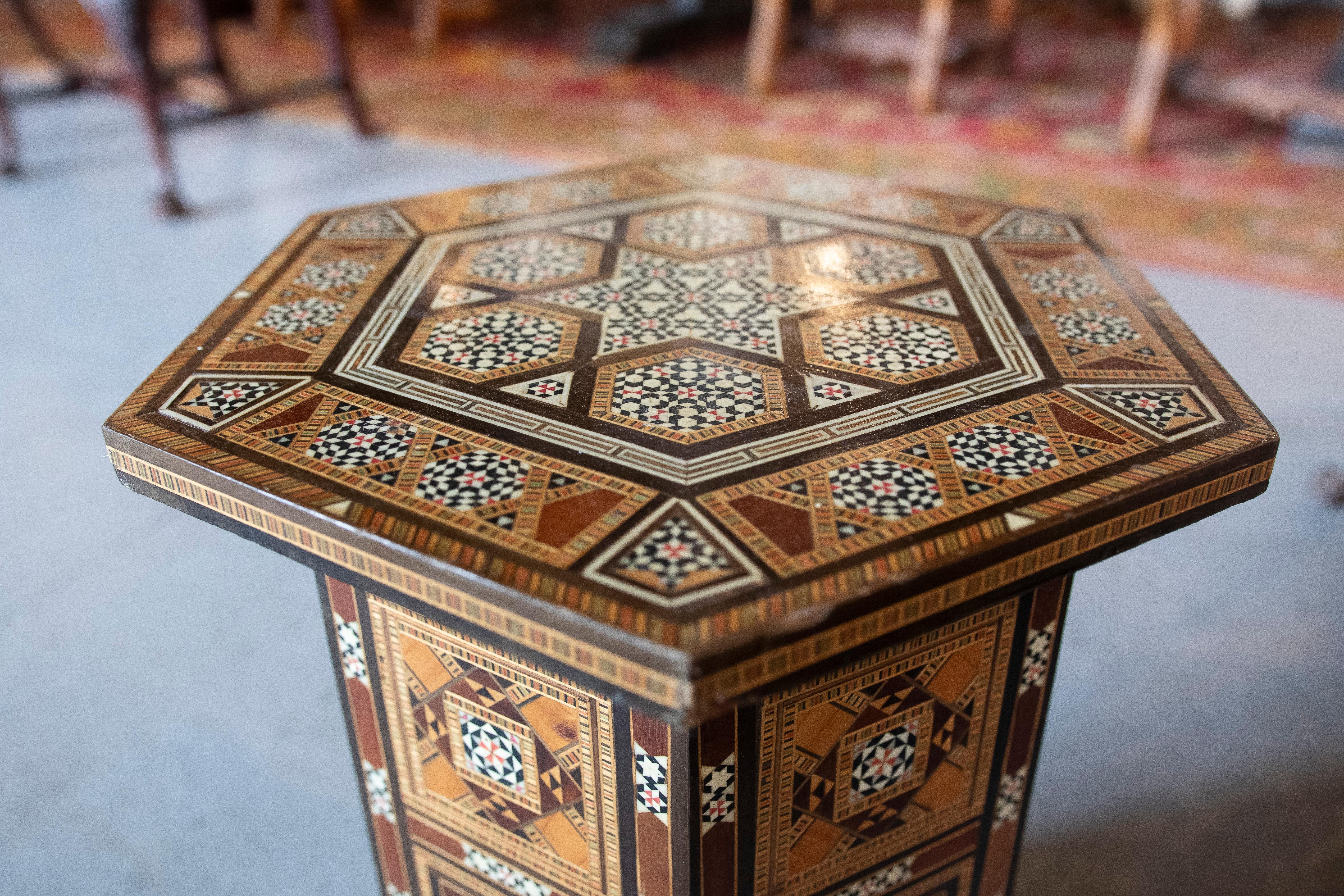 Moroccan Inlaid Side Table  For Sale 8