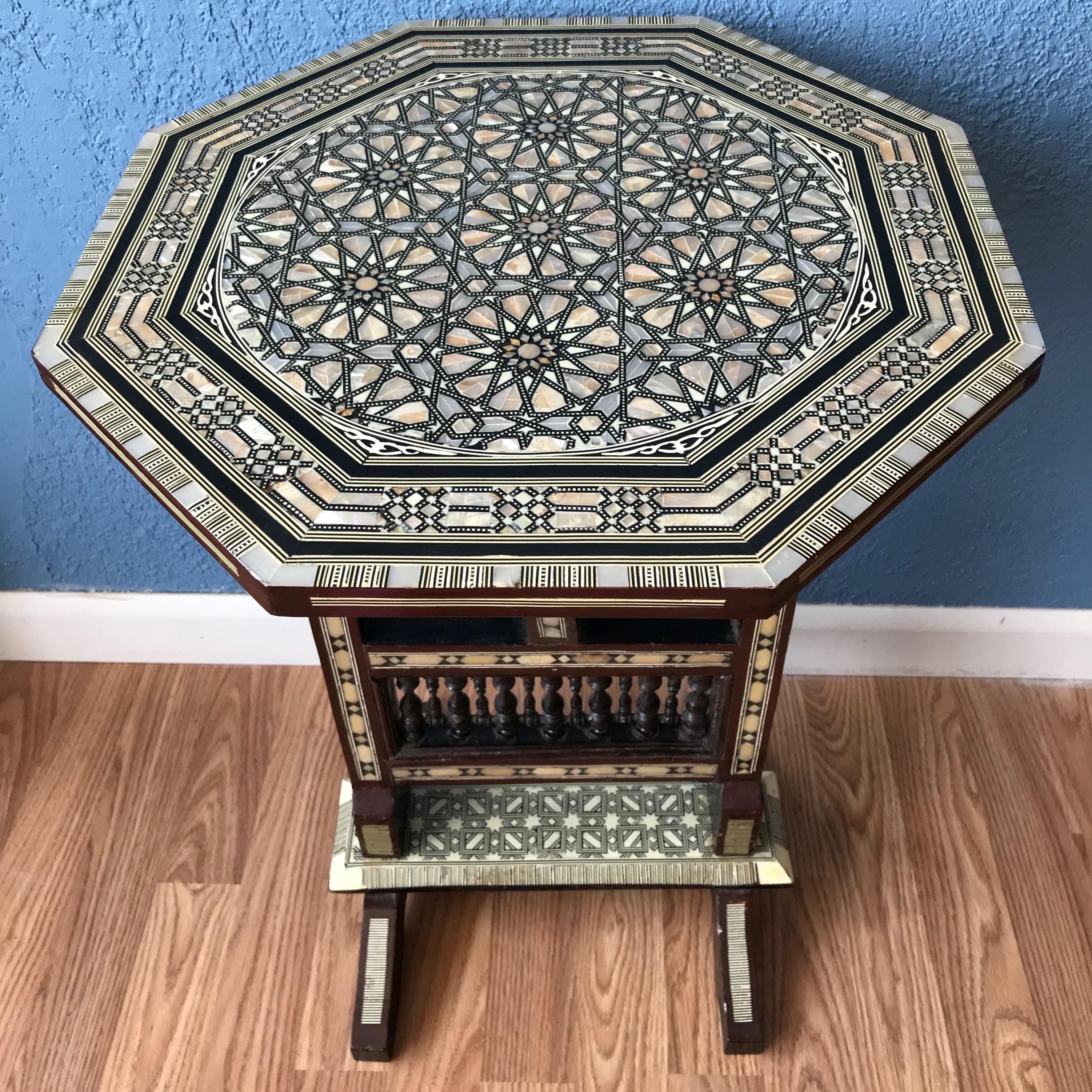 Moroccan Inlaid Tilt Top Table 4