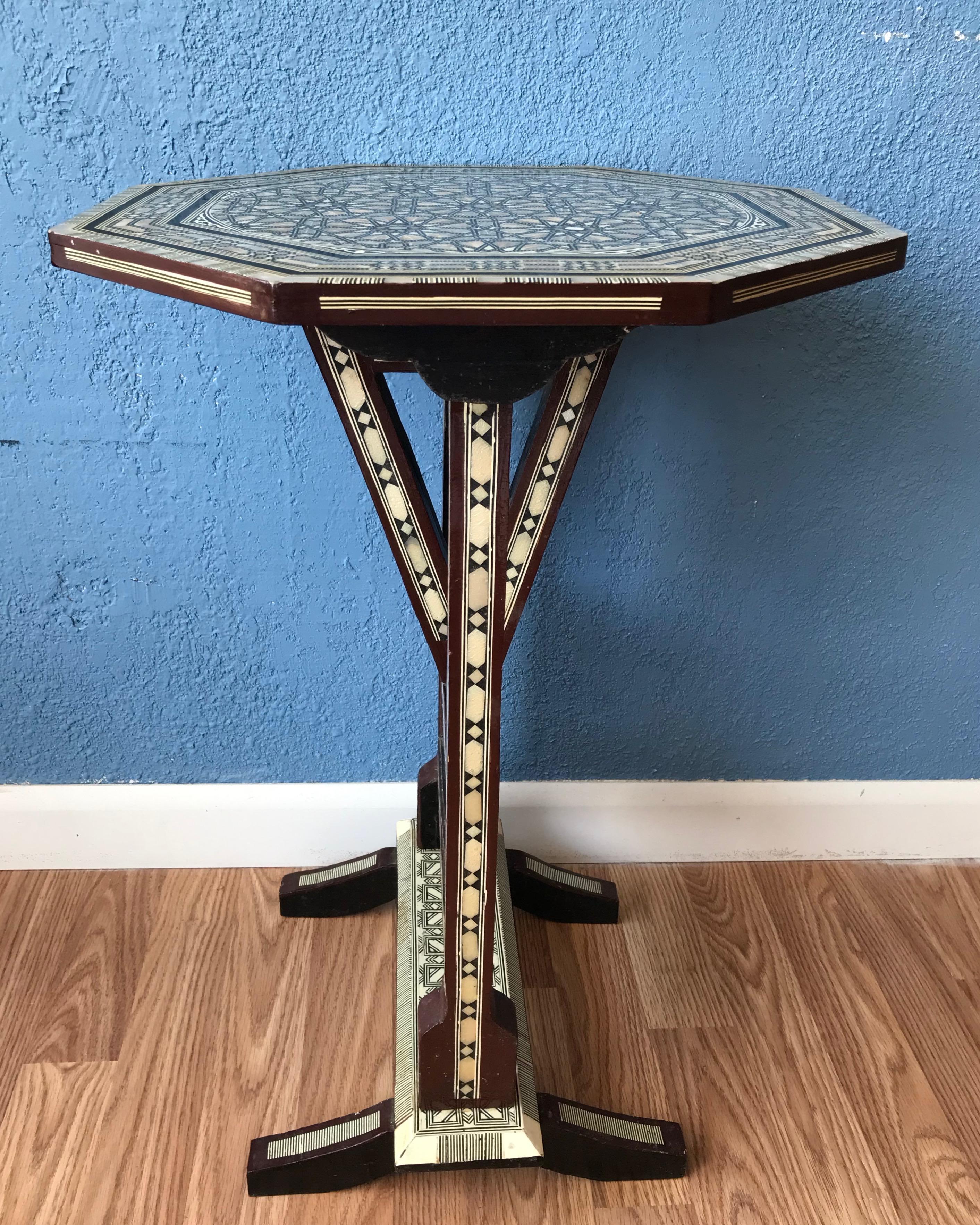 Moroccan Inlaid Tilt Top Table 6