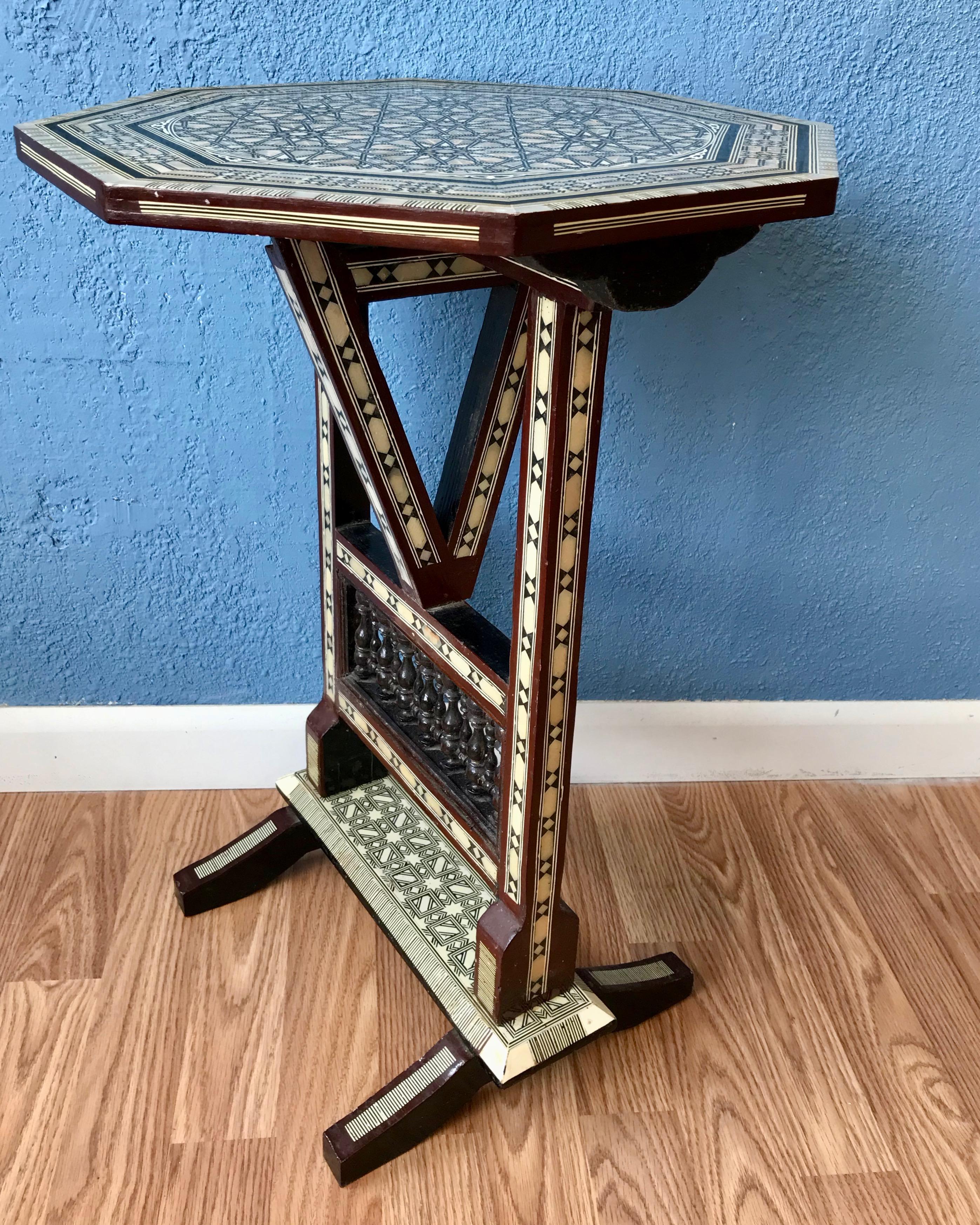 Moroccan Inlaid Tilt Top Table 7