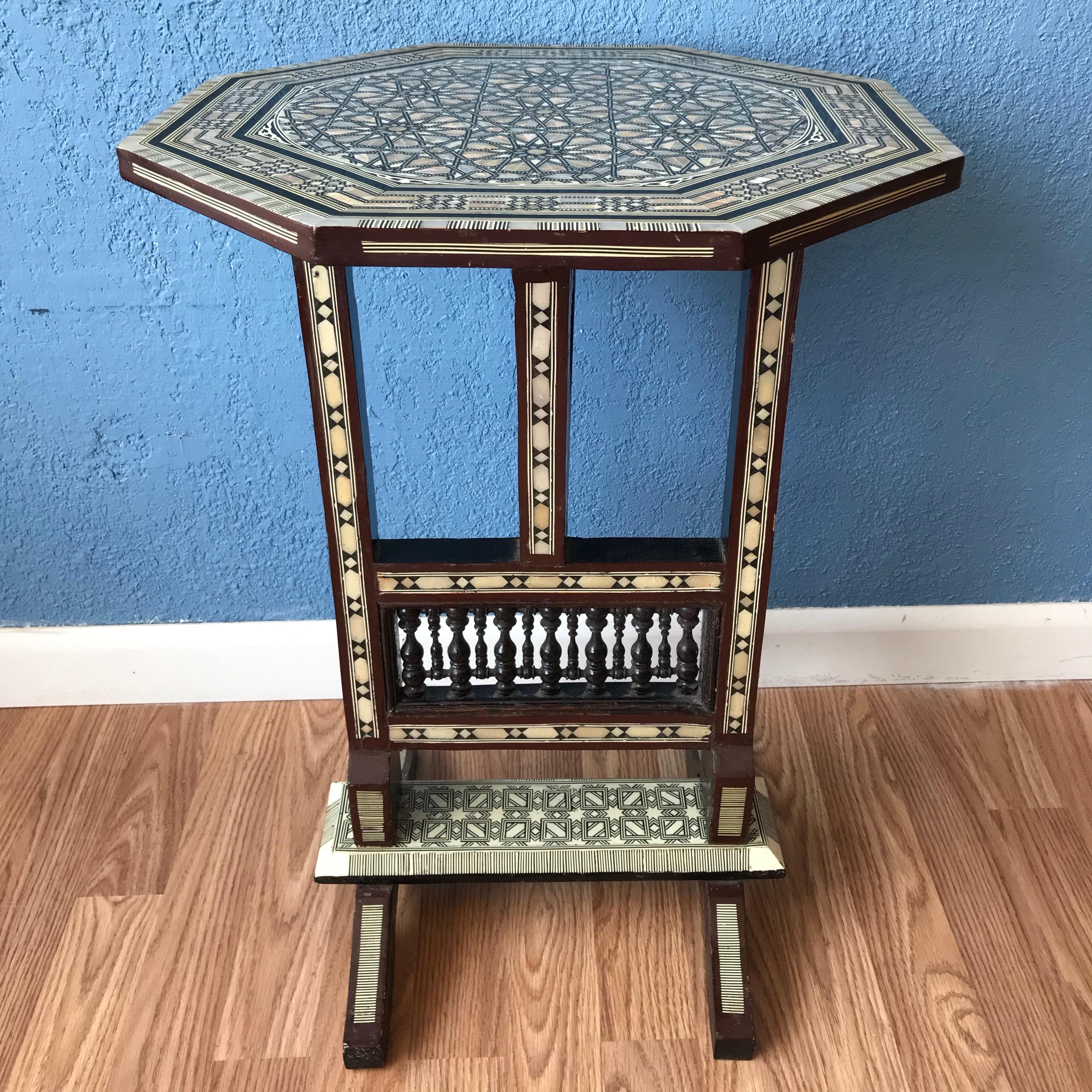 Moroccan Inlaid Tilt Top Table 2