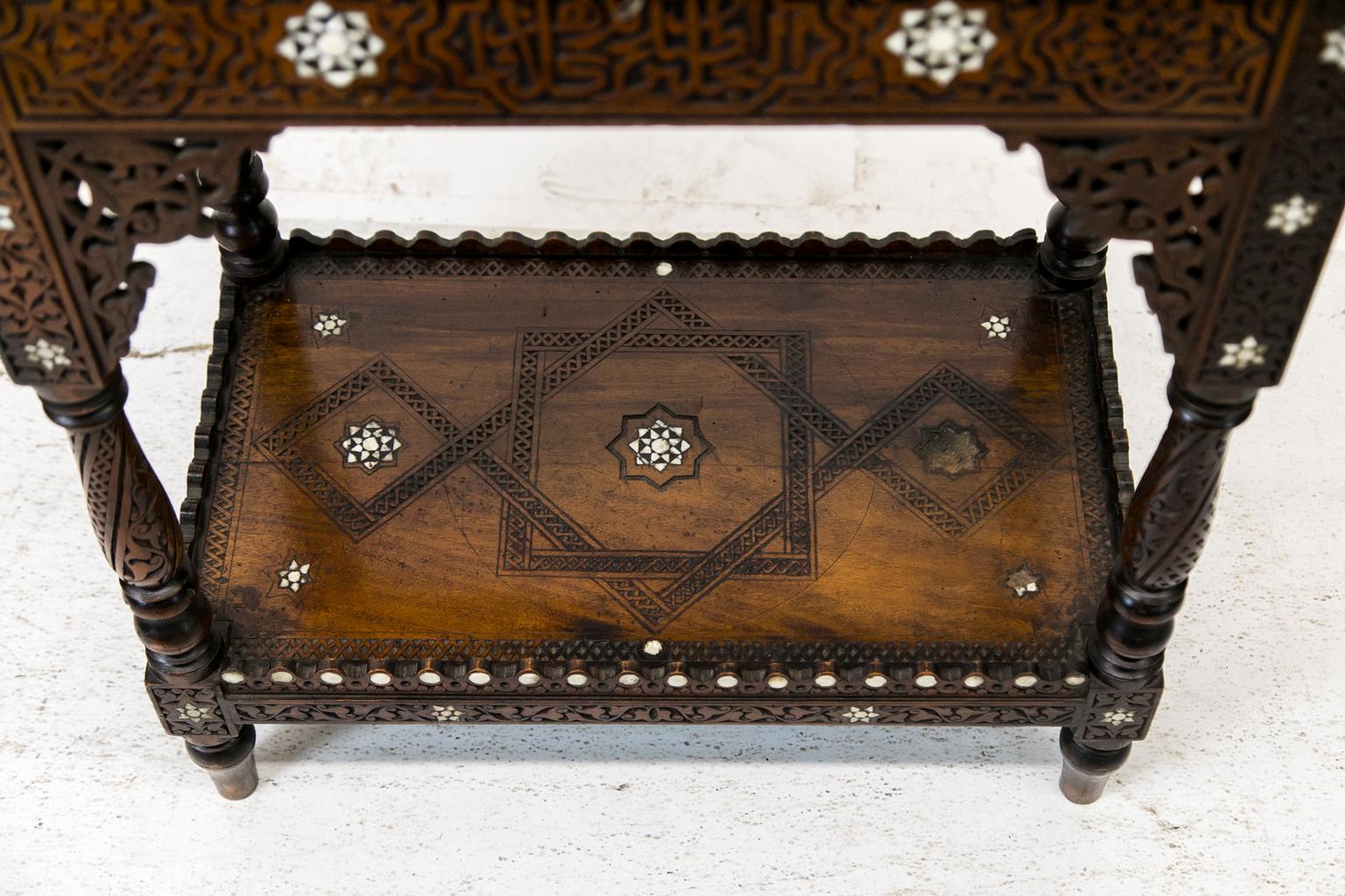 Moroccan Inlaid Vitrine In Good Condition For Sale In Wilson, NC