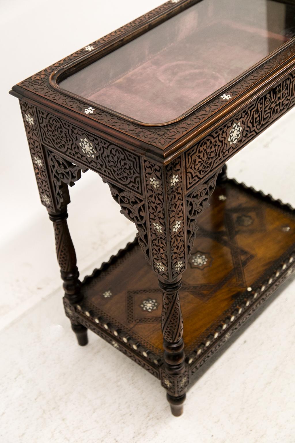Mother-of-Pearl Moroccan Inlaid Vitrine For Sale